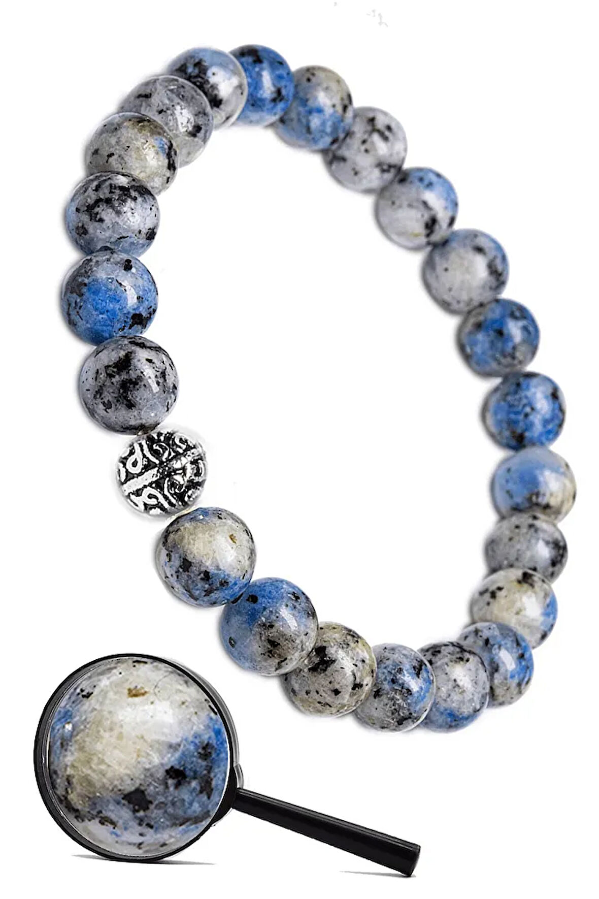 Sertifikalı Gümüş Aparatlı Doğal Dumortireit Taşı Bileklik