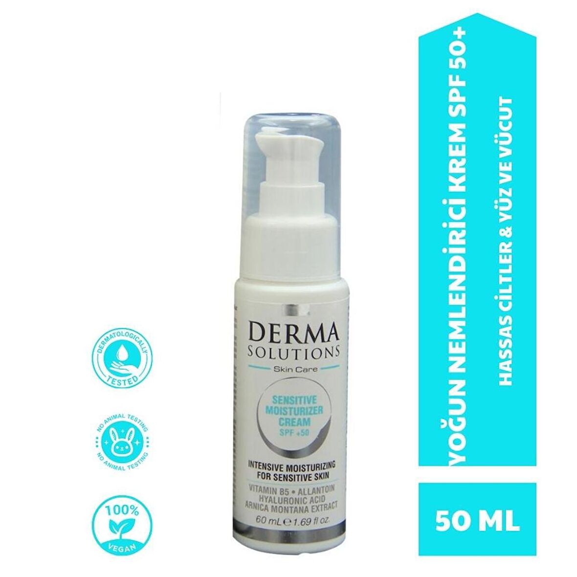 Derma Solutions Sensitive Moustizer Cream - Yoğun Nemlendirici Krem Spf 50+ 50 ML