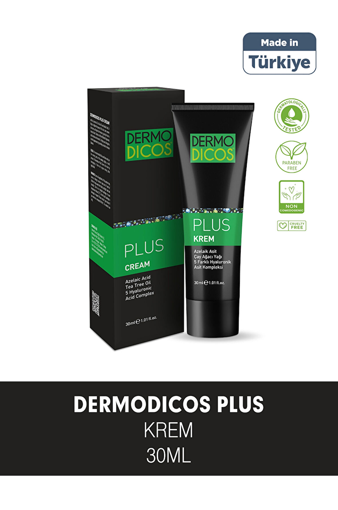 Dermodicos Plus Gece Kremi 30 ml (% 10 TTO % 20 Azelaik Asit)