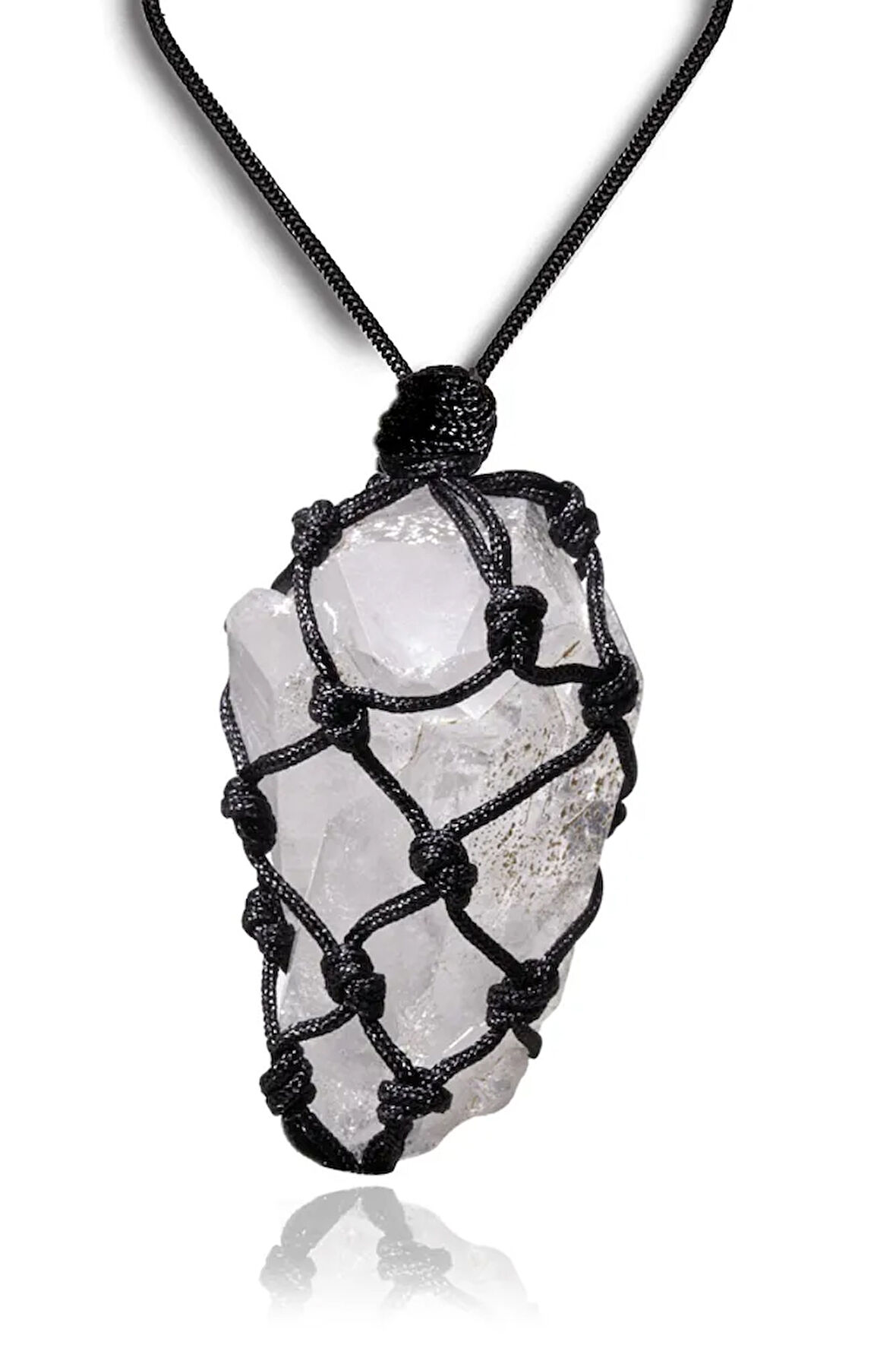 Sertifikalı Ayarlanabilir Doğal Kristal Kuvars Taşı Kolye