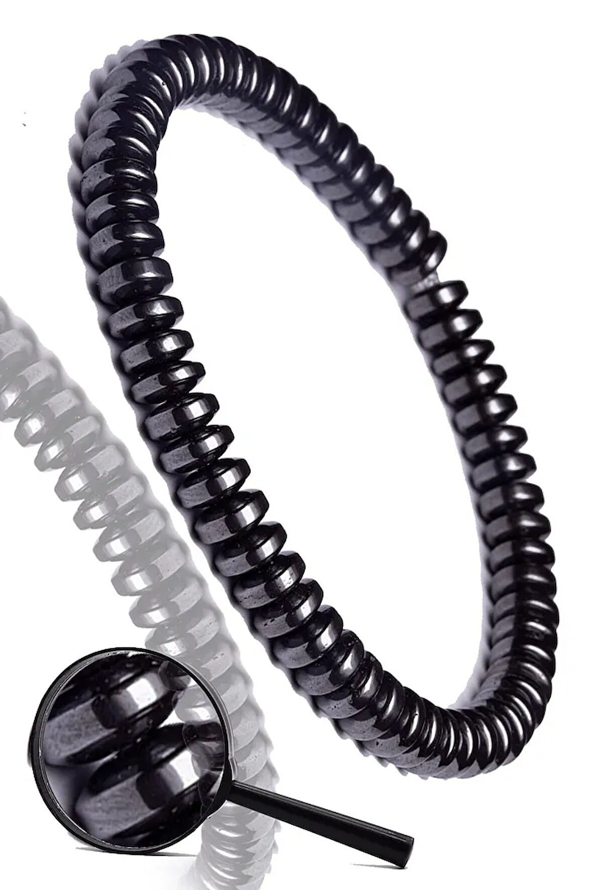 Sertifikalı Aaa Koyu Gümüş Renk Hematit Taşı Bileklik - Kararmaz