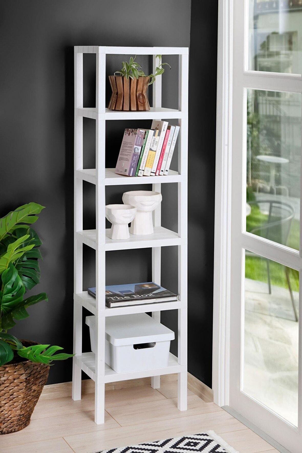 Ombeg 6 Katlı Düzenleyici Raf Ünitesi, Kitaplık, Banyo Rafı Mutfak Rafı Balkon Rafı Organizer
