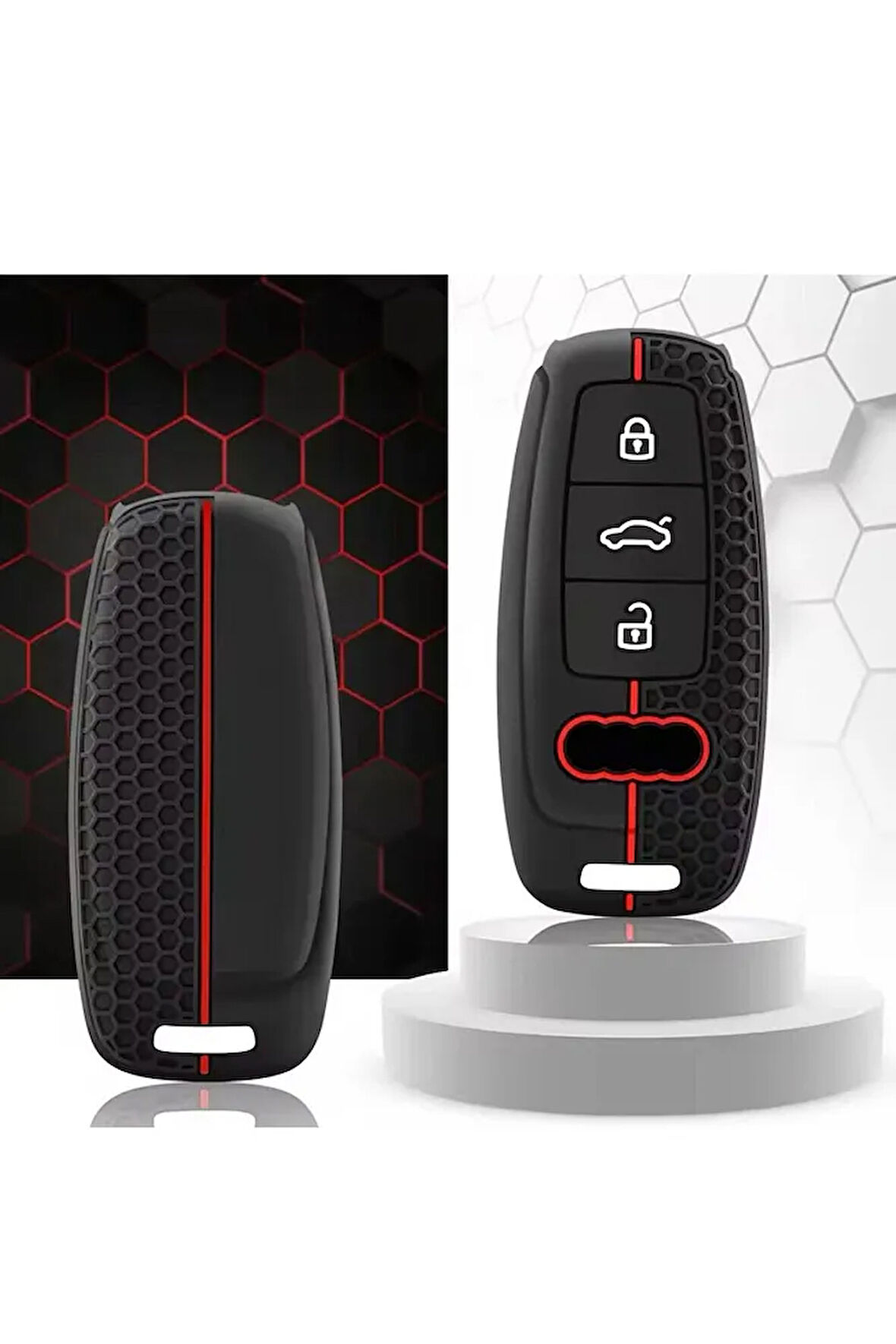 Audi A6l A7 A8 C8 Q8 D5 Silikon Anahtar Koruma Kılıfı Siyah Renk 2.resime Bakınız