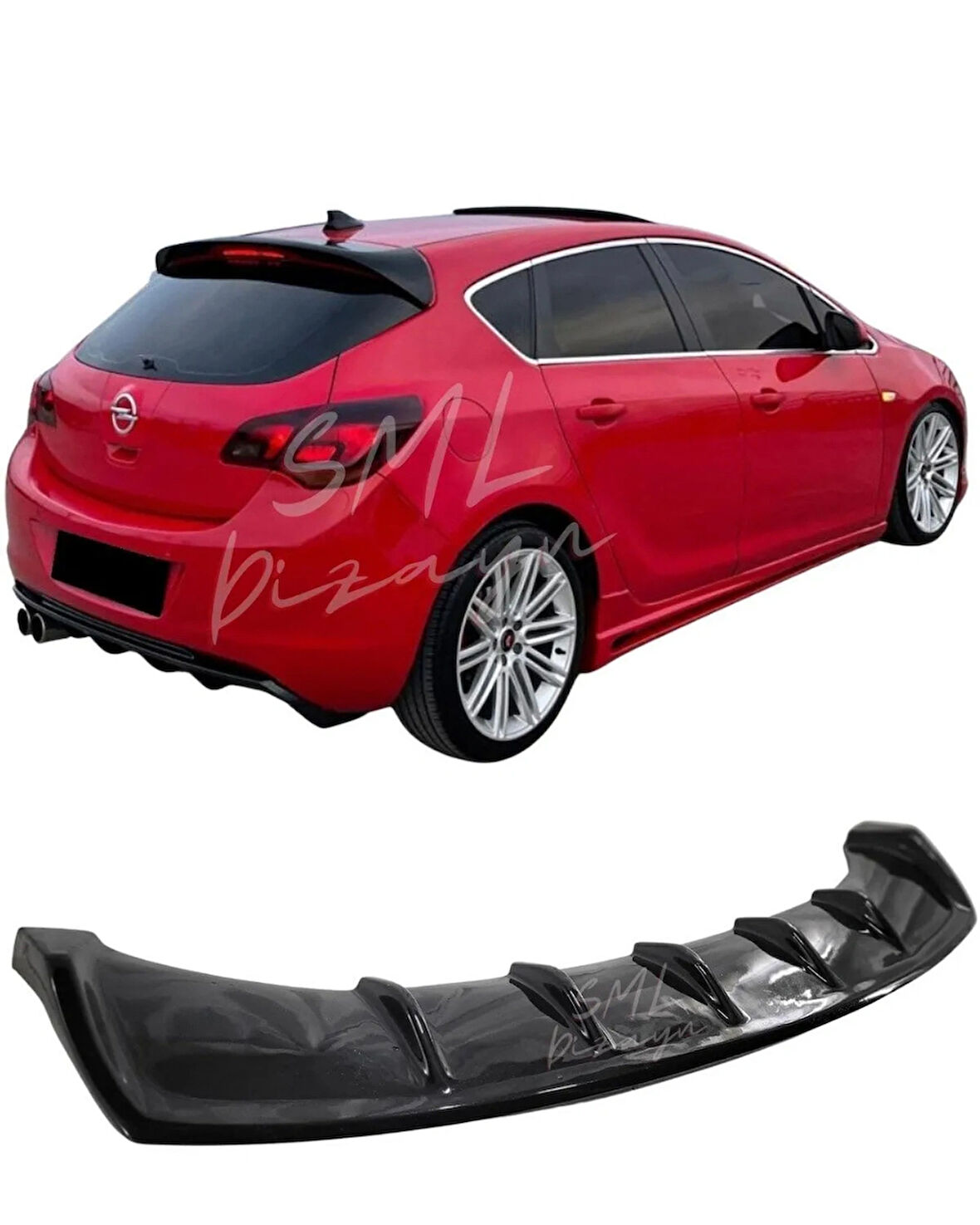 Opel Astra J Hatchback Difüzör 2009-2012 Makyajsız Kasa Plastik Astra J Arka-bodykit-difizör-ek