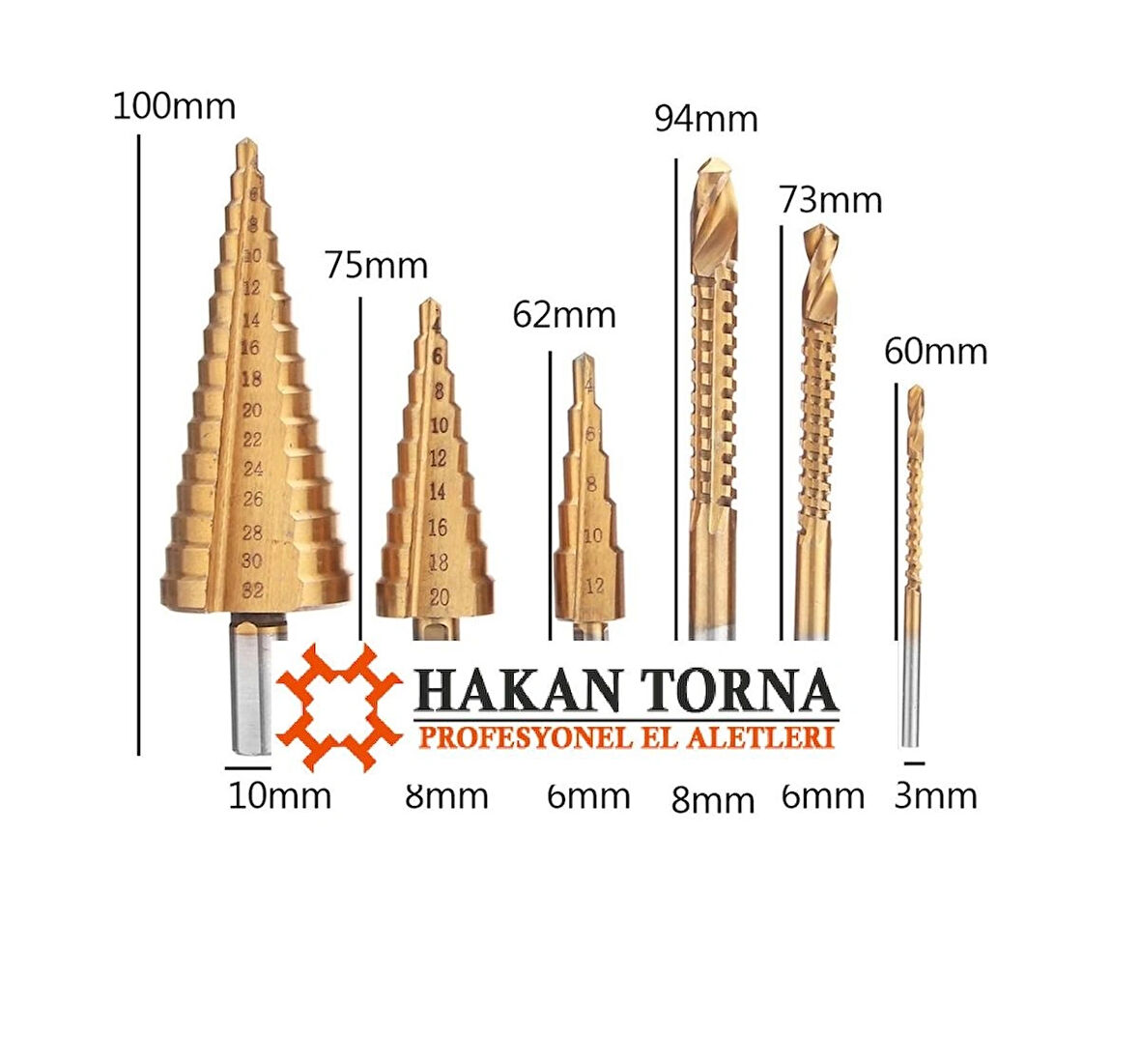 Metal Matkap Uçları 6 Parça Delik Testeresi Kesme HSS 4-12