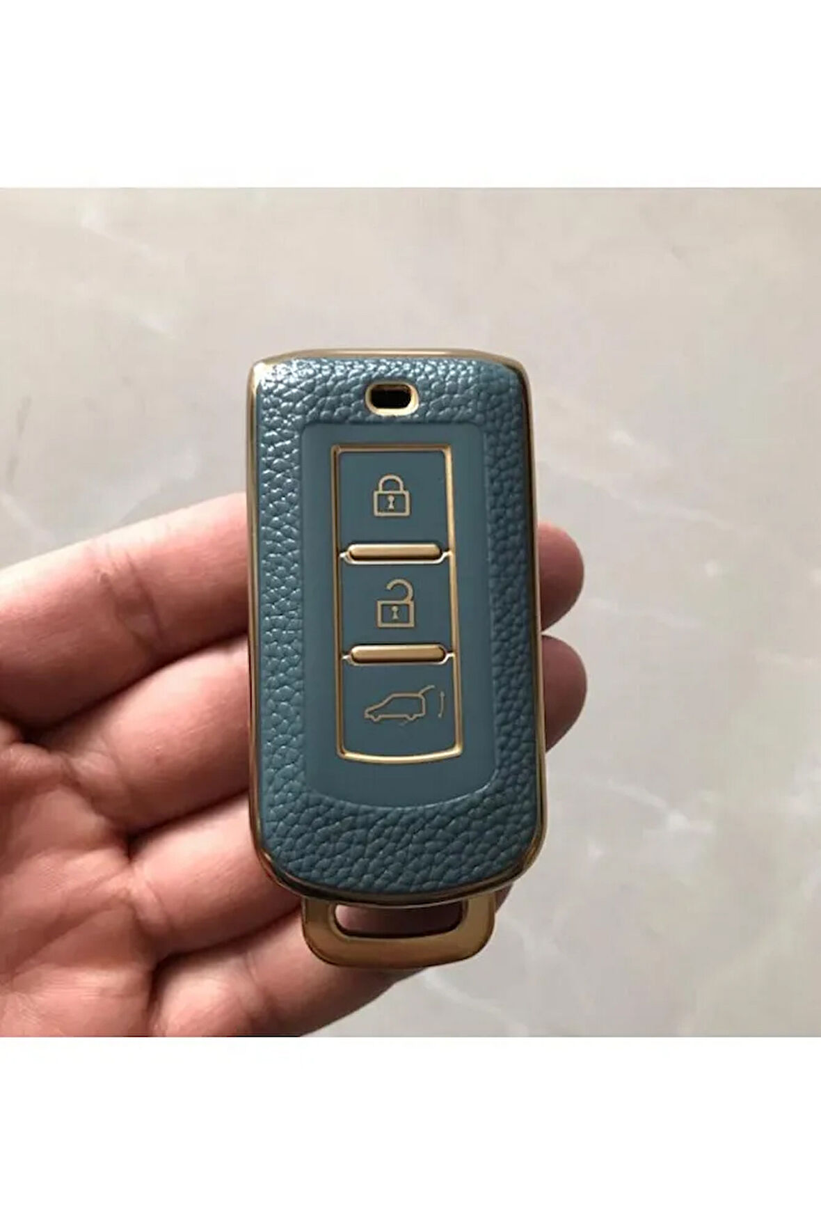 Mitsubishi Outlander Asx Lancer Pajero Eclipse Anahtar Kılıfı Gri-Altın 2.Resime Bakınız Lütfen