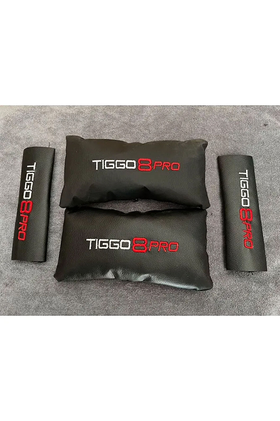 Chery Tiggo 8 Pro Nakışlı 2 Li Deri Boyun Yastığı Ve Kemer Pedi