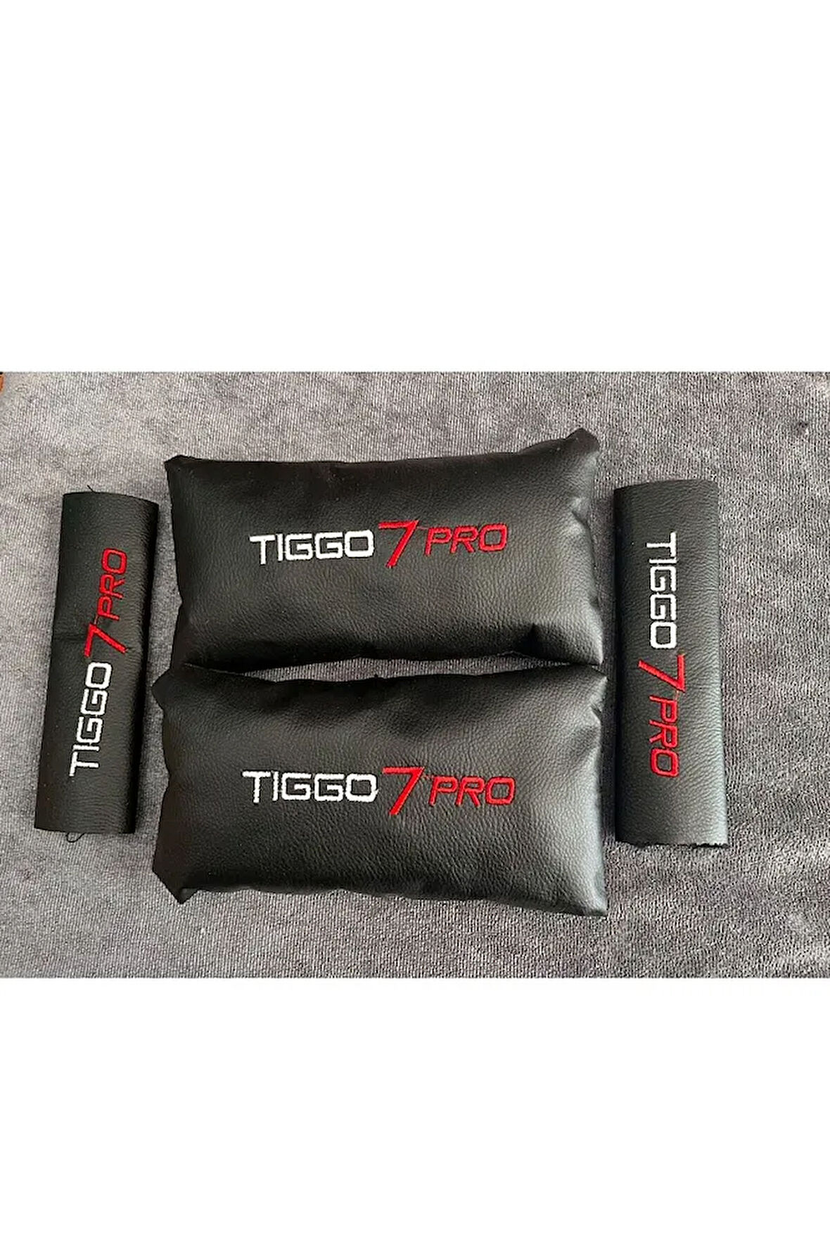 Chery Tiggo 7 Pro Nakışlı 2 Li Deri Boyun Yastığı Ve Kemer Pedi