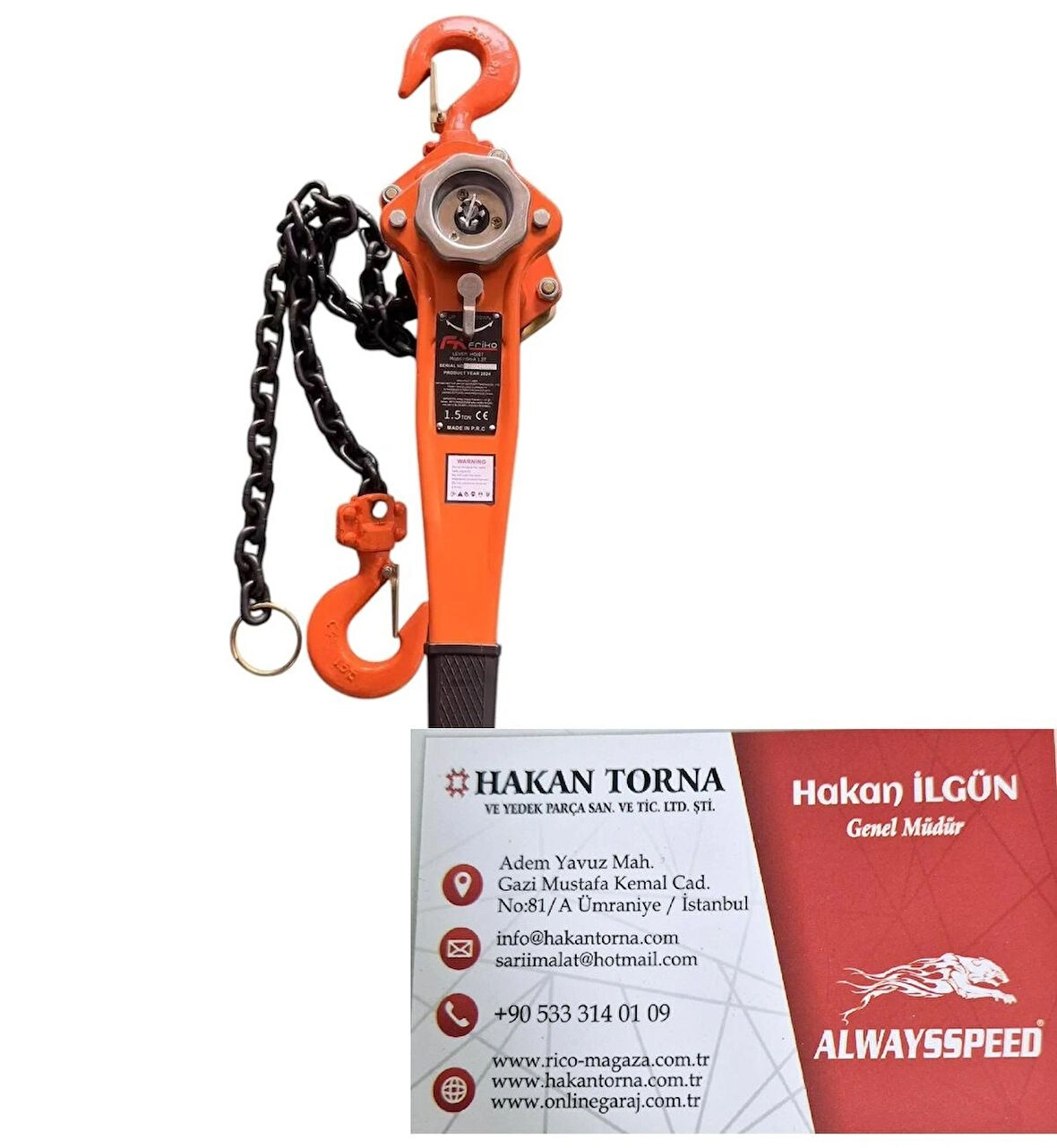 3 Ton Hubzug Zincirli Çektirme Vinç
