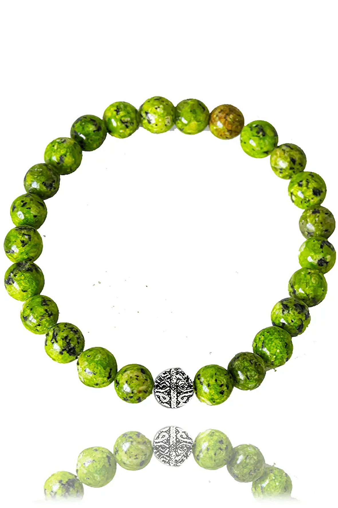 Sertifikalı Yeşim Taşı Bileklik - Gümüş Aparatlı