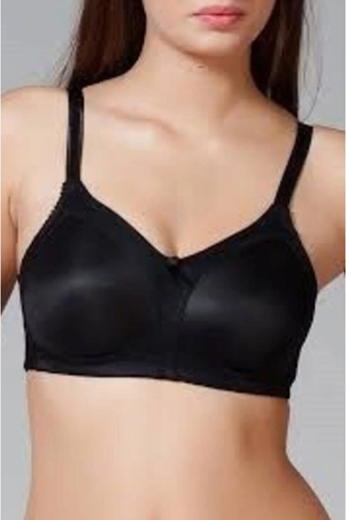 1910 Kadın Dolgusuz Balensiz Toparlayıcı Sütyen-Siyah