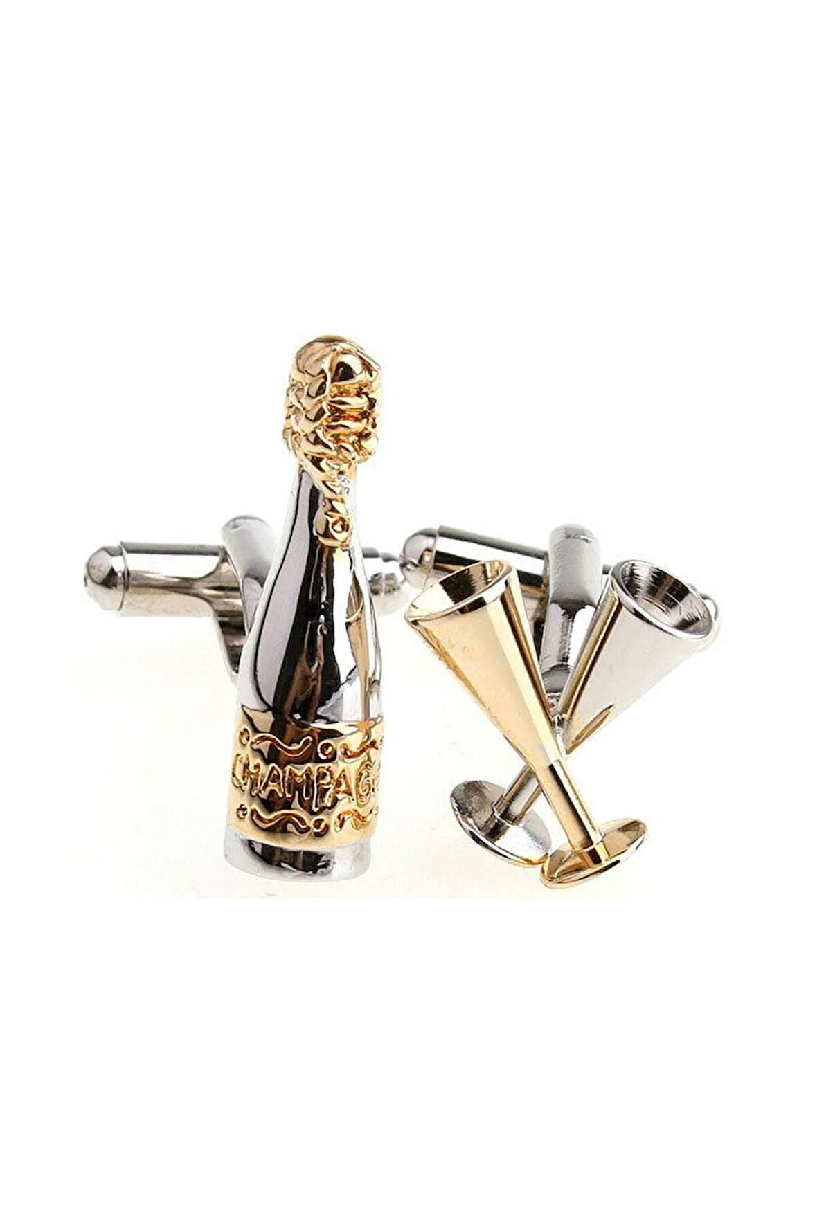 Erkek Gümüş Şampanya Kol Düğmesi Dfkmpqwx