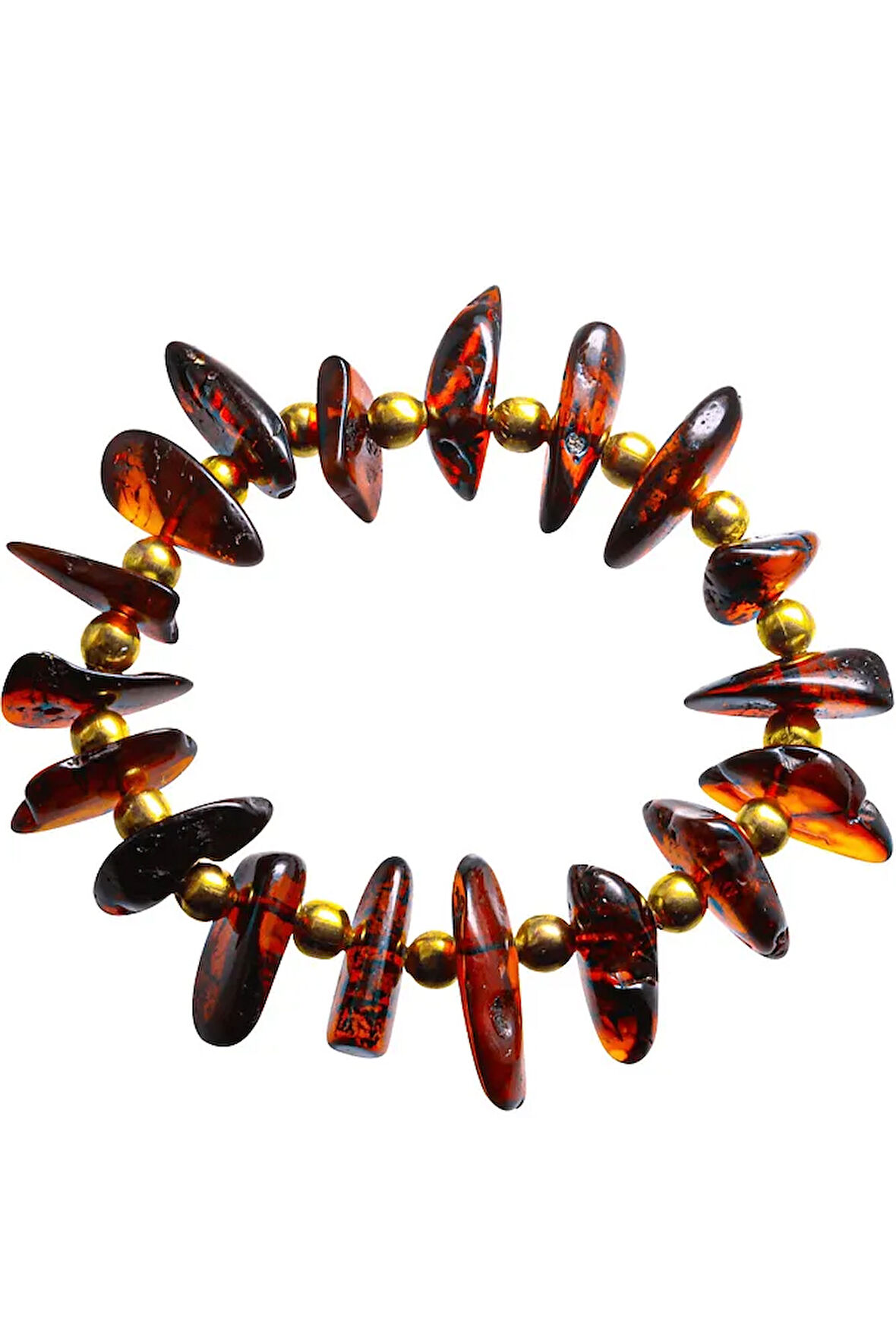 Sertifikalı Baltık Renkli Fosilli Doğal Damla Kehribar Bebek Bileklik