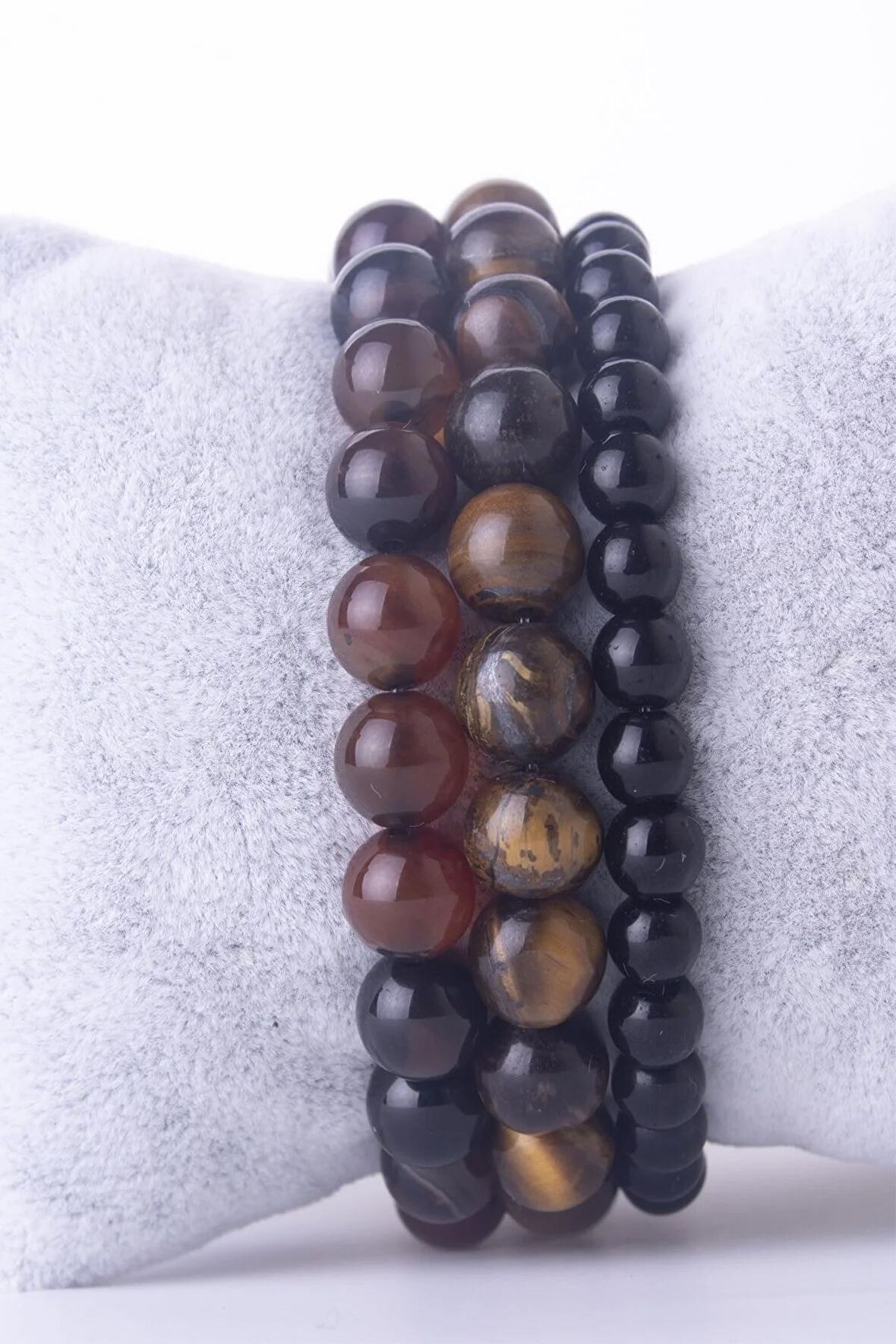 3 Lü Kaplangözü,kızıl Akik Ve Onyx Doğaltaş Seti