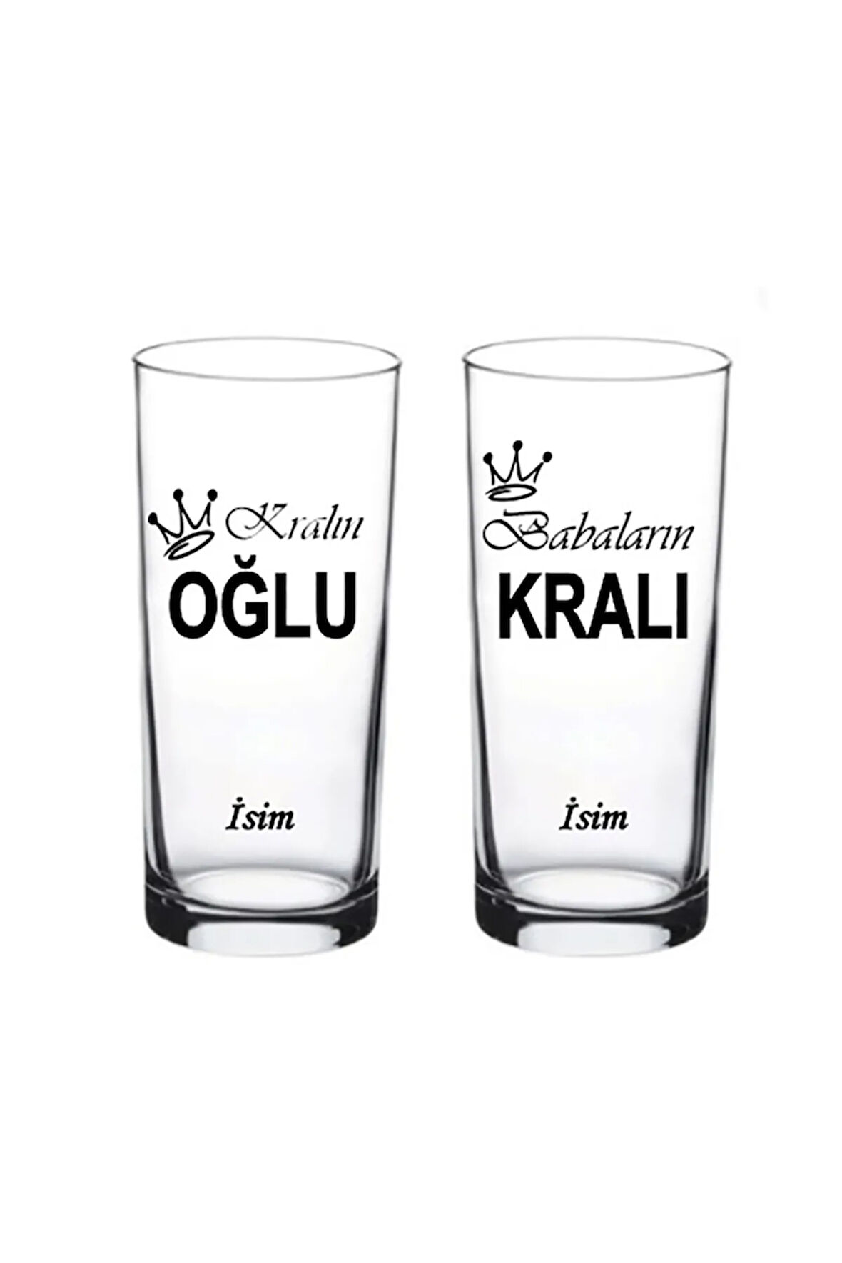 Babaların Kralı Kralın Oğlu Baskılı 2Lİ Rakı ve Meşrubat Bardağı Yeni