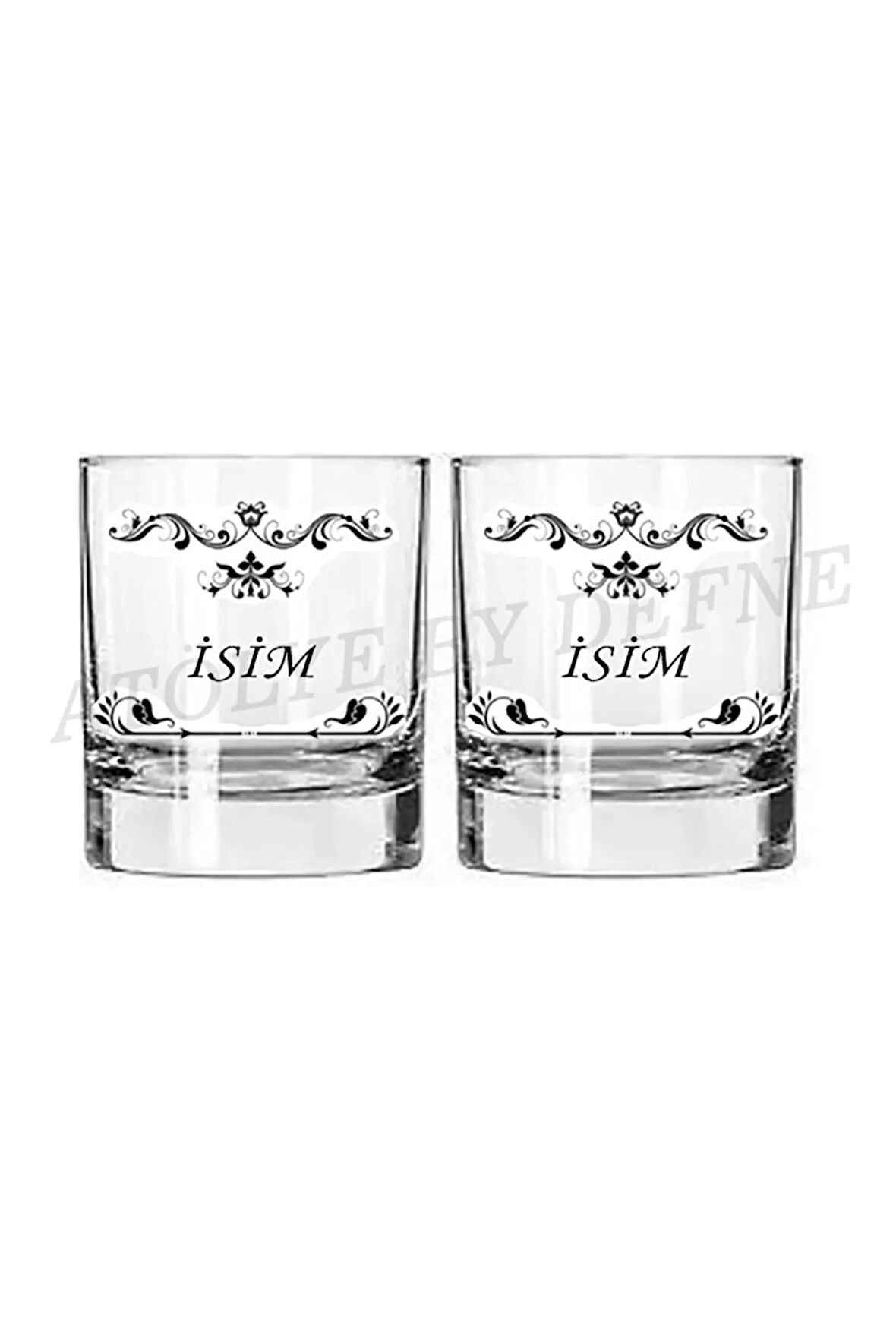 2 Li Isimli Kişiye Özel Viski Bardağı Tasarımı
