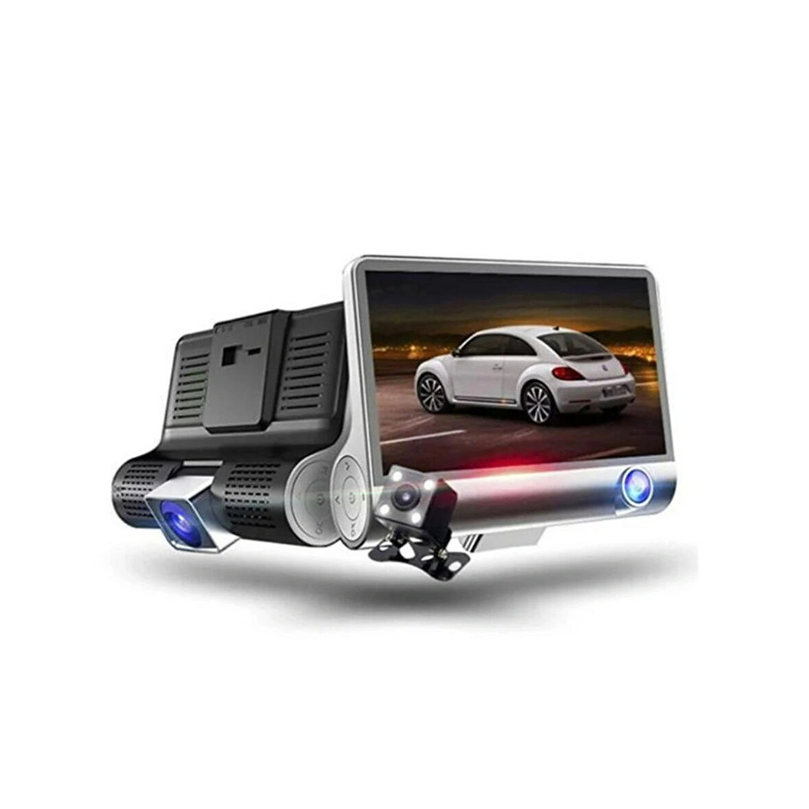 Ozmik 1080p Araç Içi 3 Kameralı Gece Görüşlü, G-sensör, Geri Görüş Kameralı Araç Kamerası