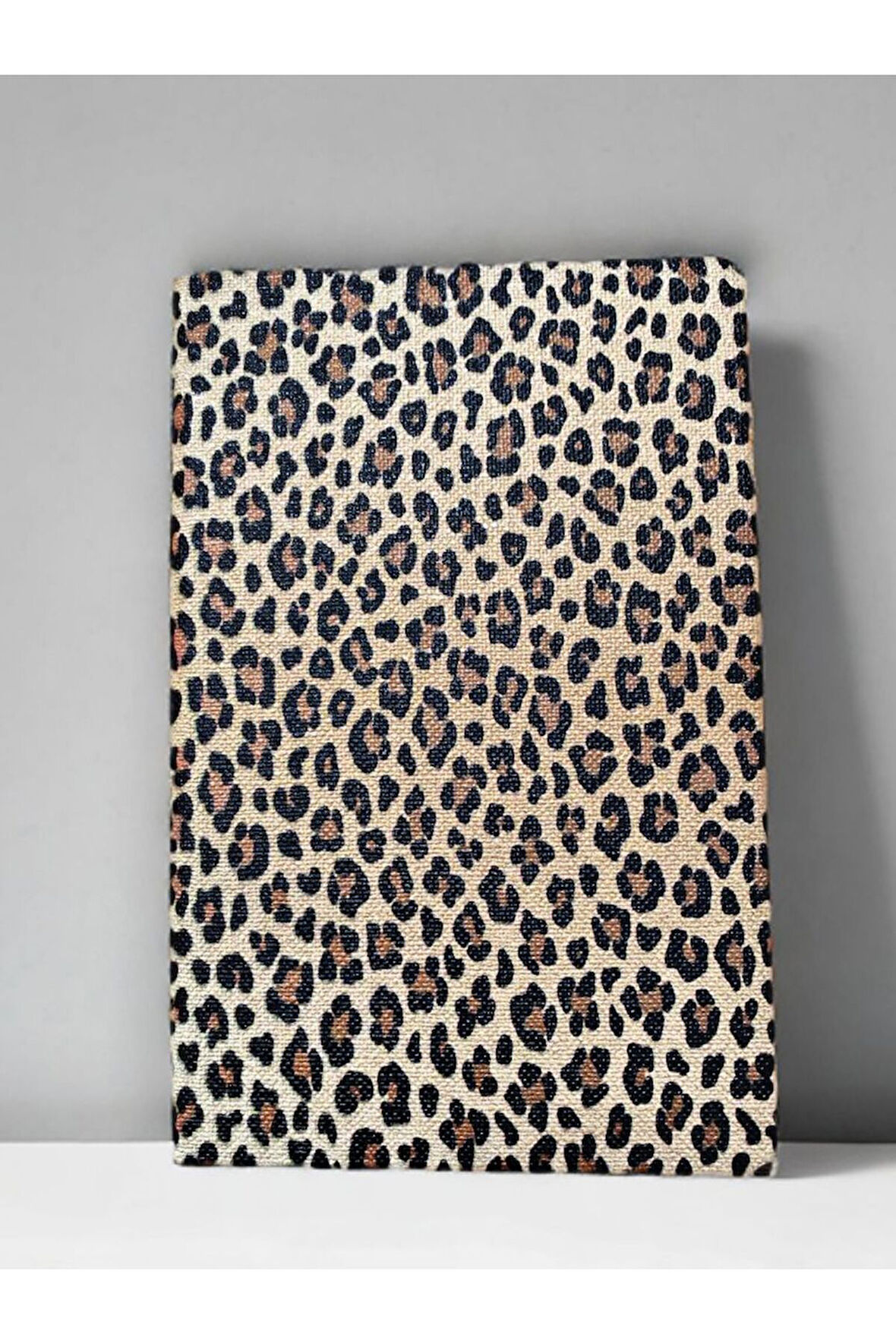 Leopar Desenli Çizgili DEFTER 13 X 21 cm KAPAKLI LASTİKLİ