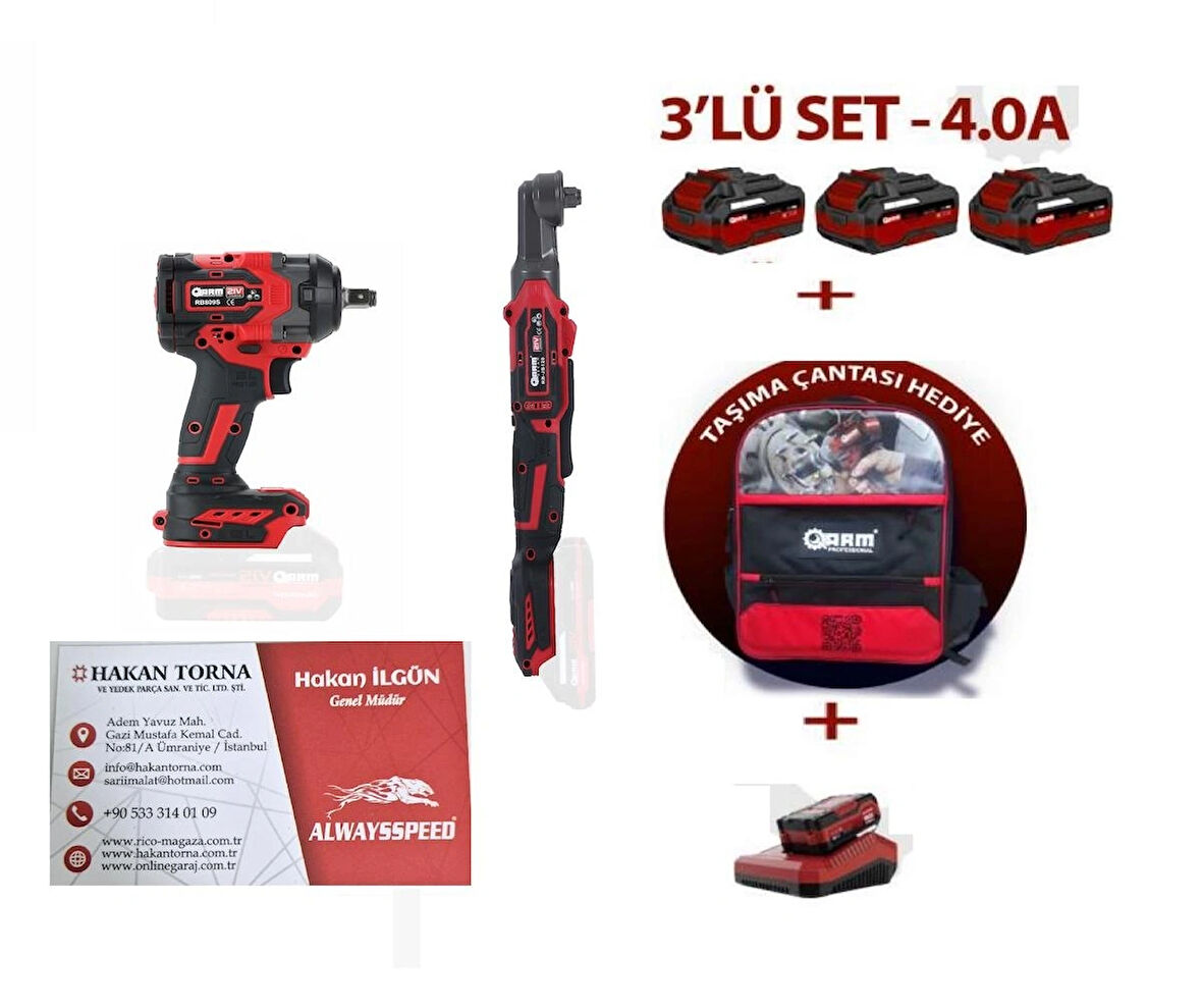 -ARM-1/2 Şarjlı Cırcır JB120 1/2 Somun Sökme Sıkma 850 Nm 809SE
