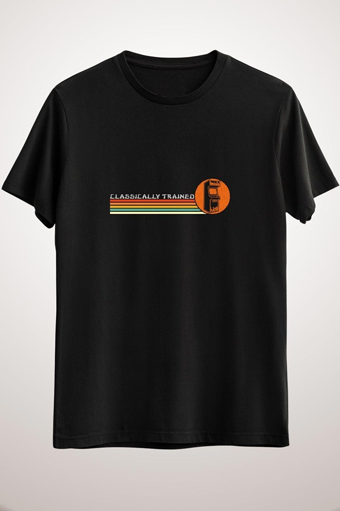 Erkek Siyah 80s Video Game Vintage Retro Arcade Classically Trained