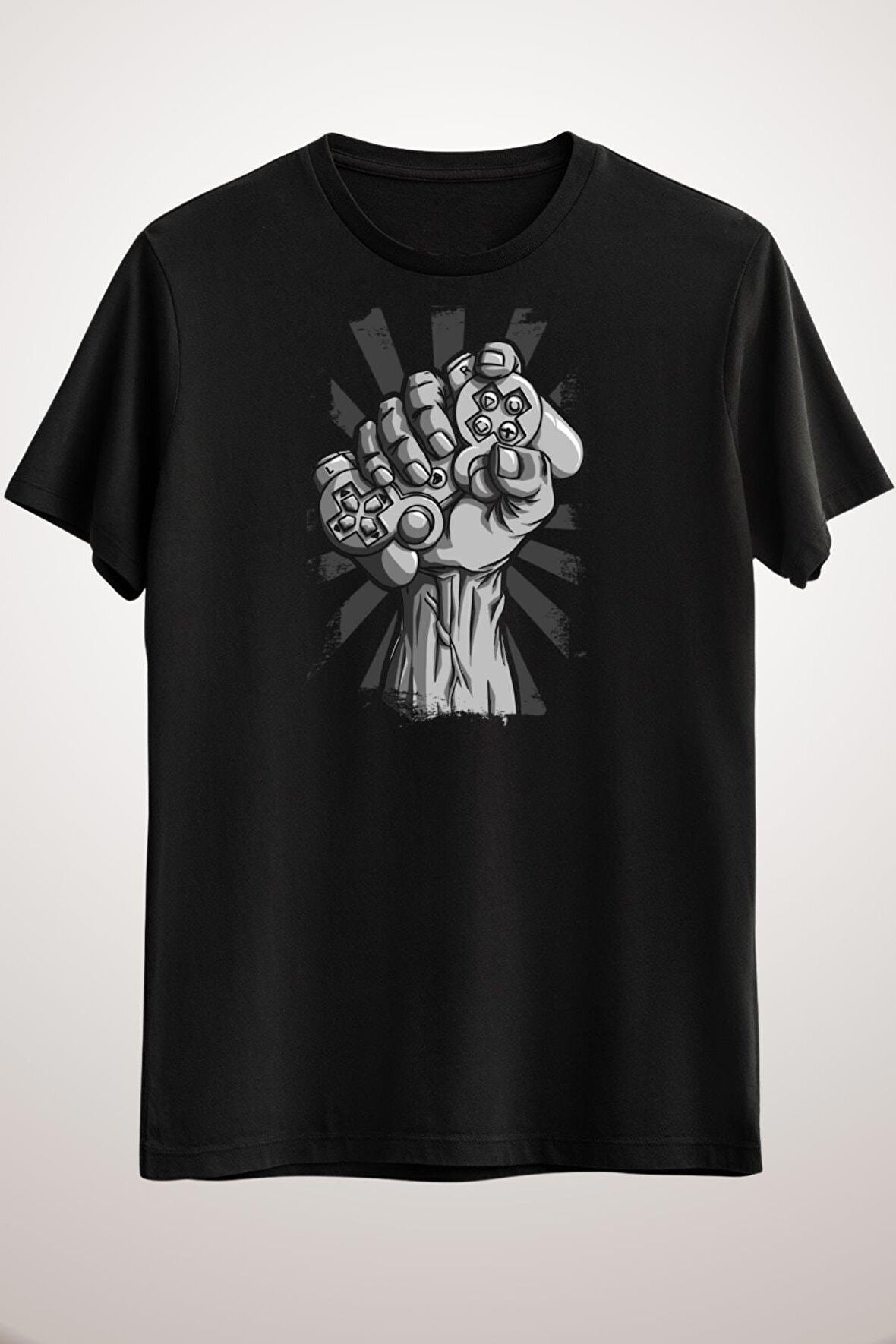 Erkek Siyah Gamer Fist In The Air