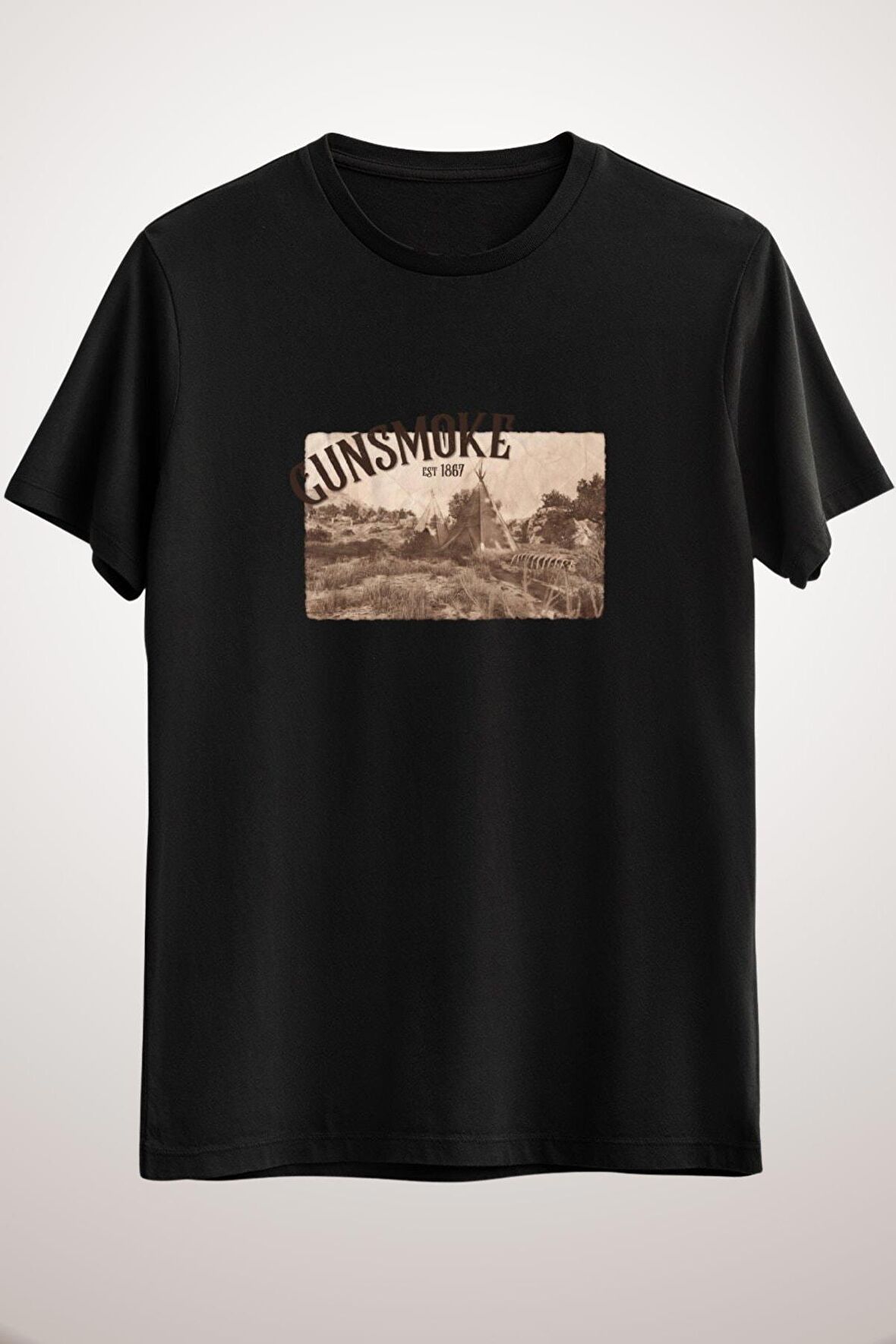 Erkek Siyah Gunsmoke Vintage Postcard