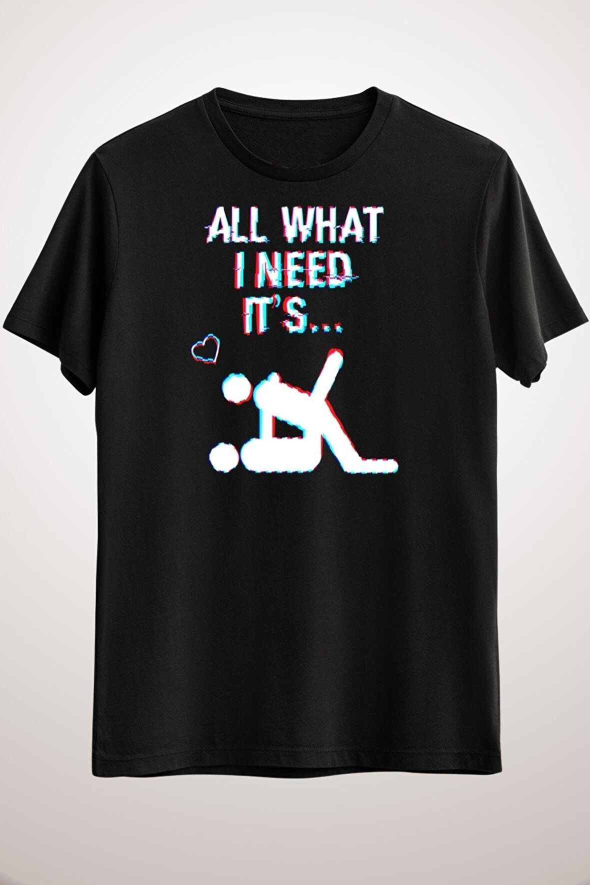 Erkek Siyah I Need It Glıtch