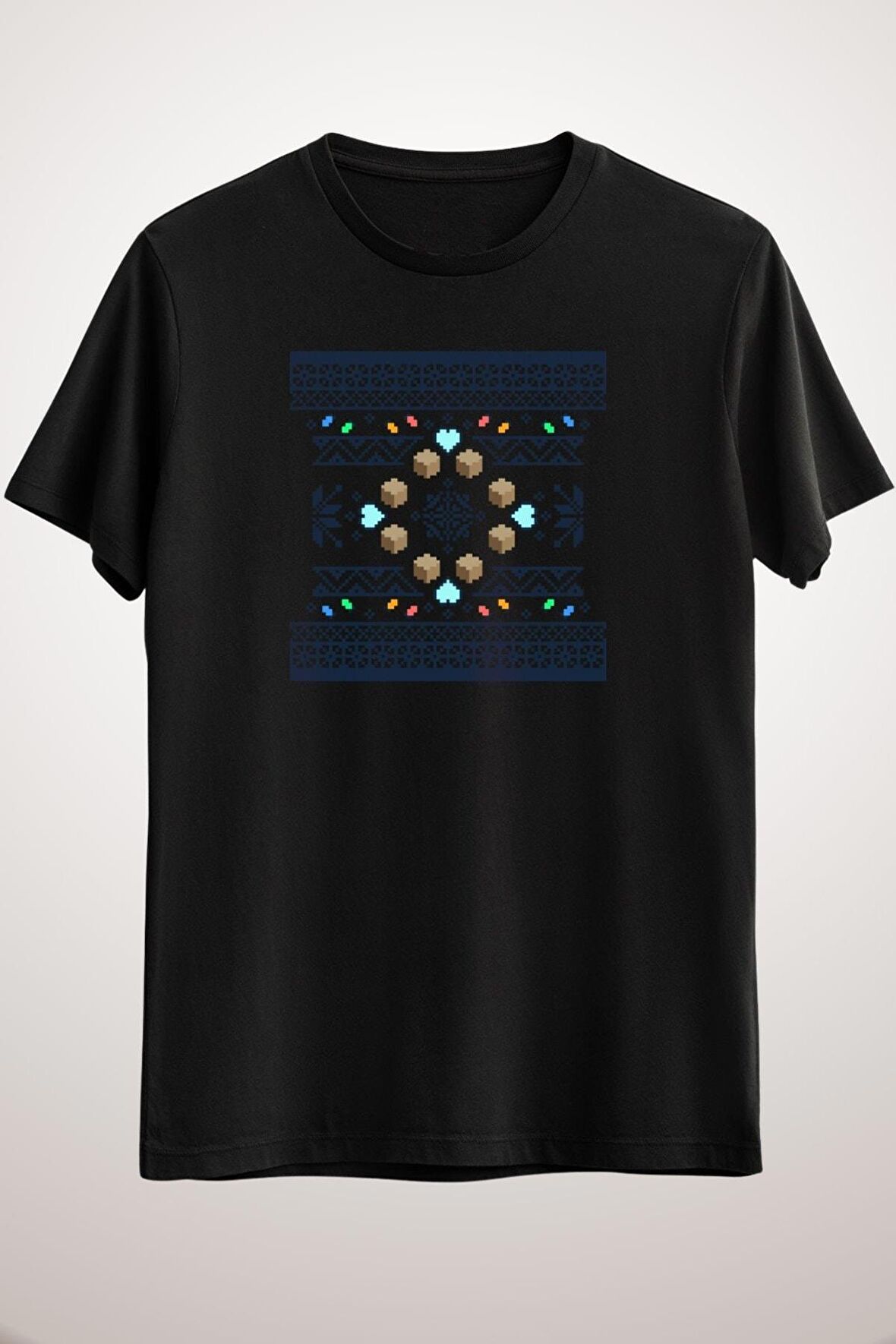 Erkek Siyah Fragile Holiday Sweater T-Shirt