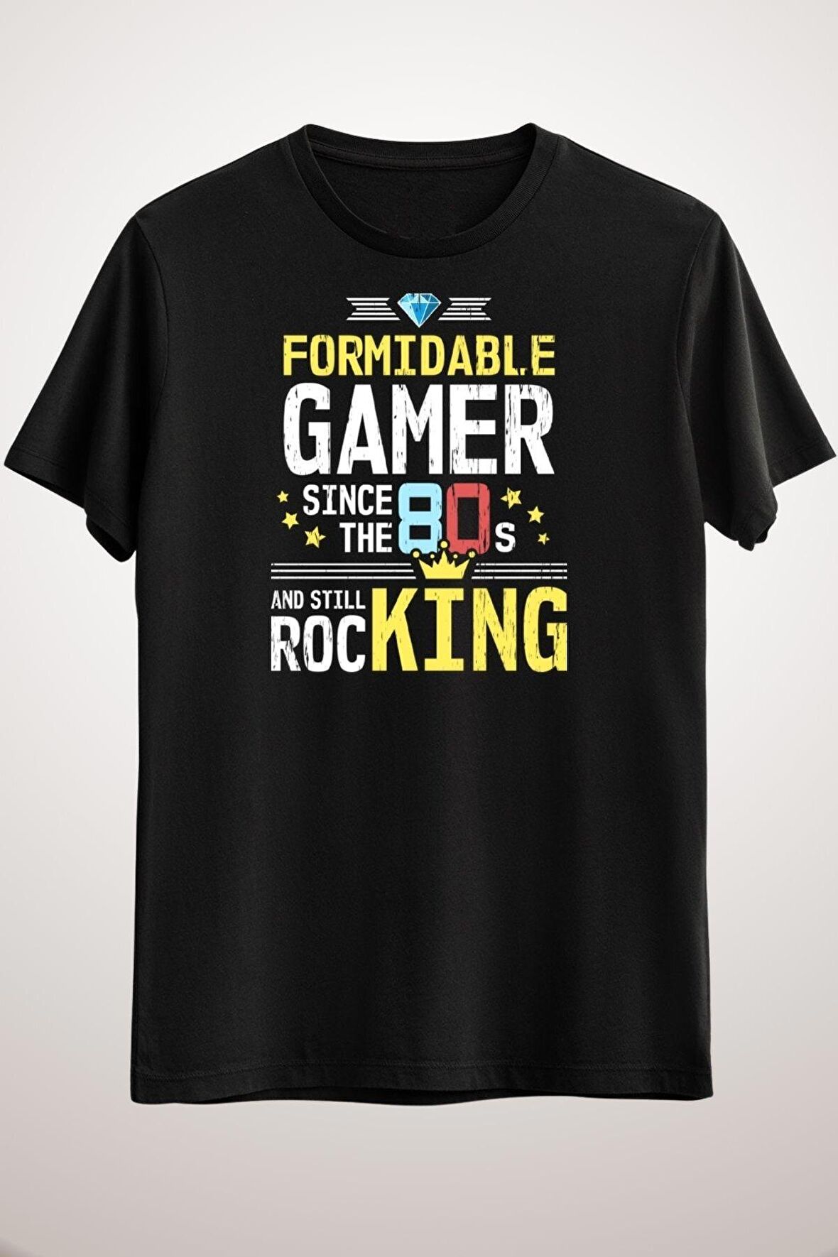 Erkek Siyah 80s Gamer Still Rocking