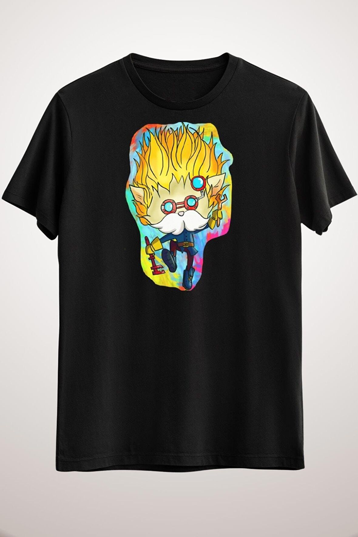 Erkek Siyah Heimerdinger Lol  T-Shirt