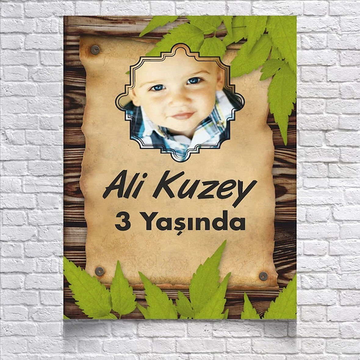 Eskitme Kağıt Temalı Doğum Günü Afişi Resimli 35x50 Cm