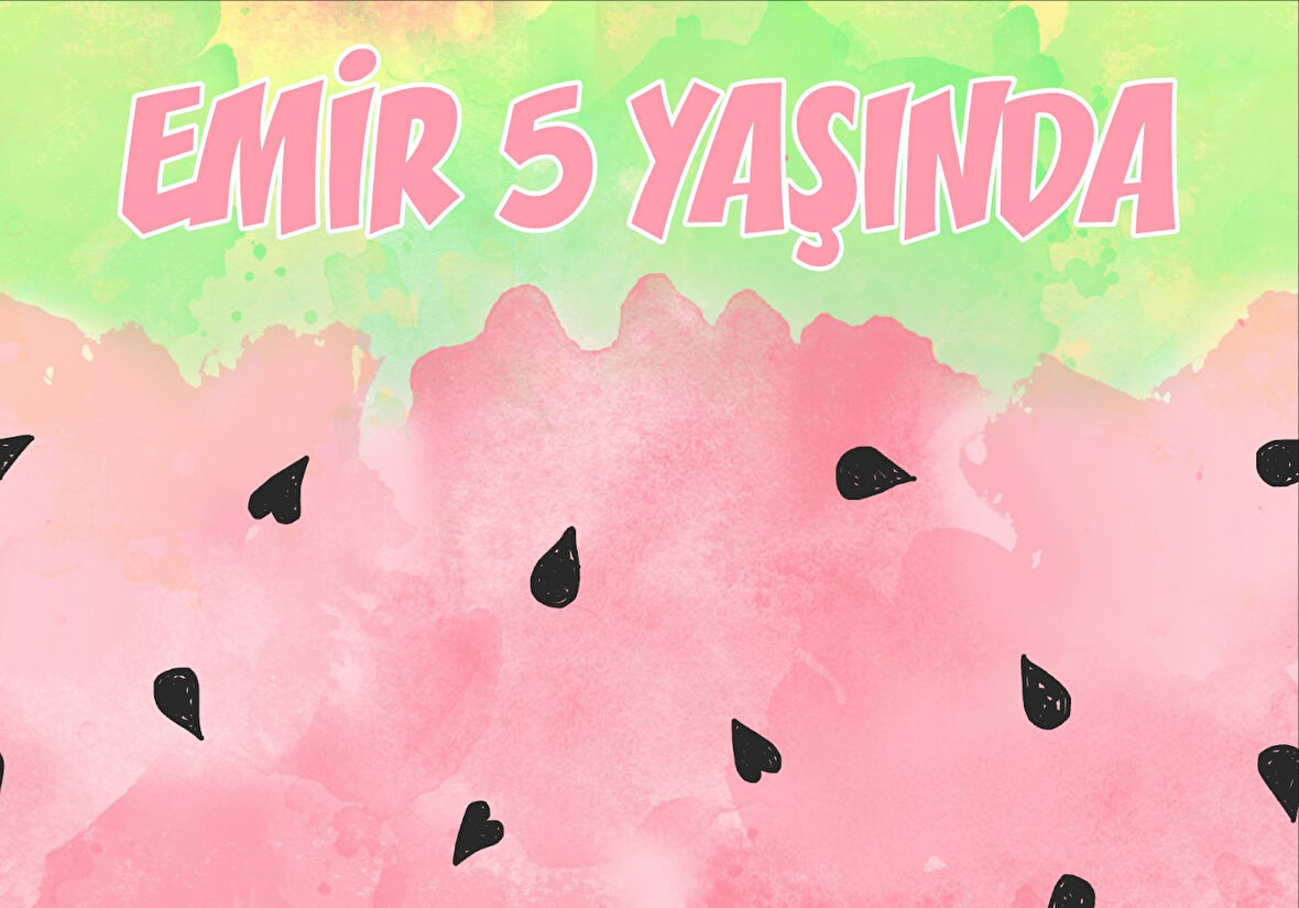 Karpuz Temalı Doğum Günü Afişi - 35x50 Cm