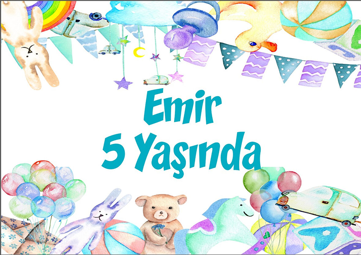 Oyuncak Temalı Doğum Günü Afişi - 70x100 Cm