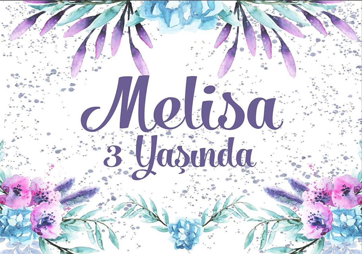 Çiçek Temalı Doğum Günü Afişi - 70x100 Cm