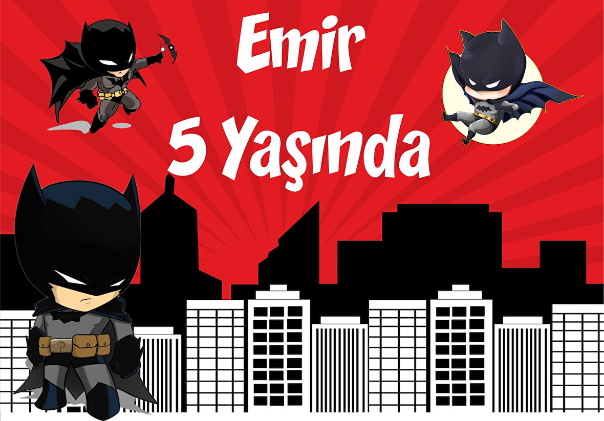 Batman Temalı Doğum Günü Afişi - 35x50 Cm