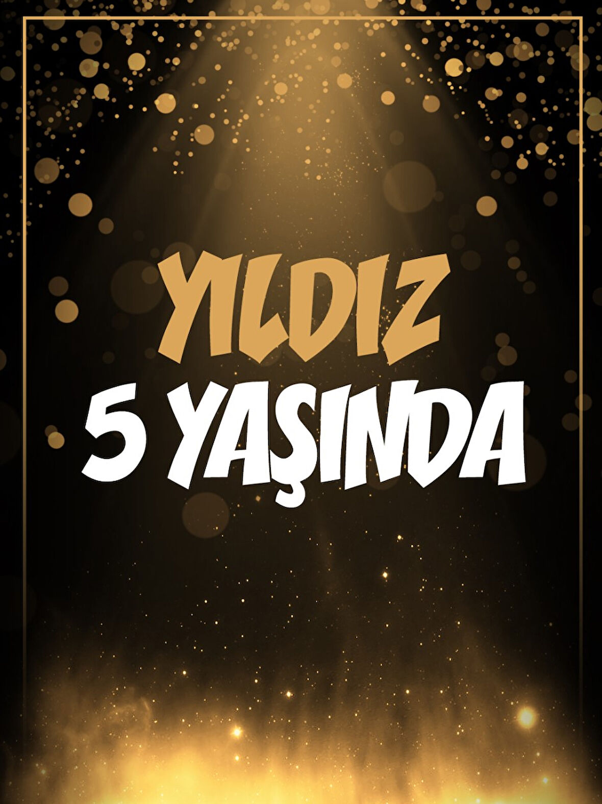 Gold Temalı Doğum Günü Afişi - 50x70 Cm