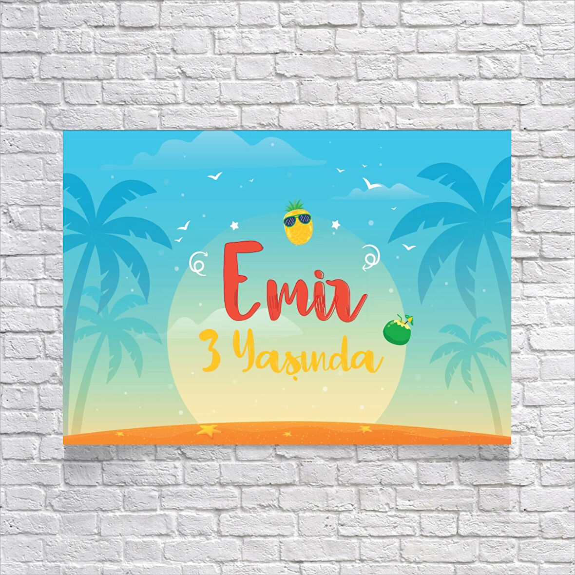 Yaz Temalı Doğum Günü Afişi 70X100 cm