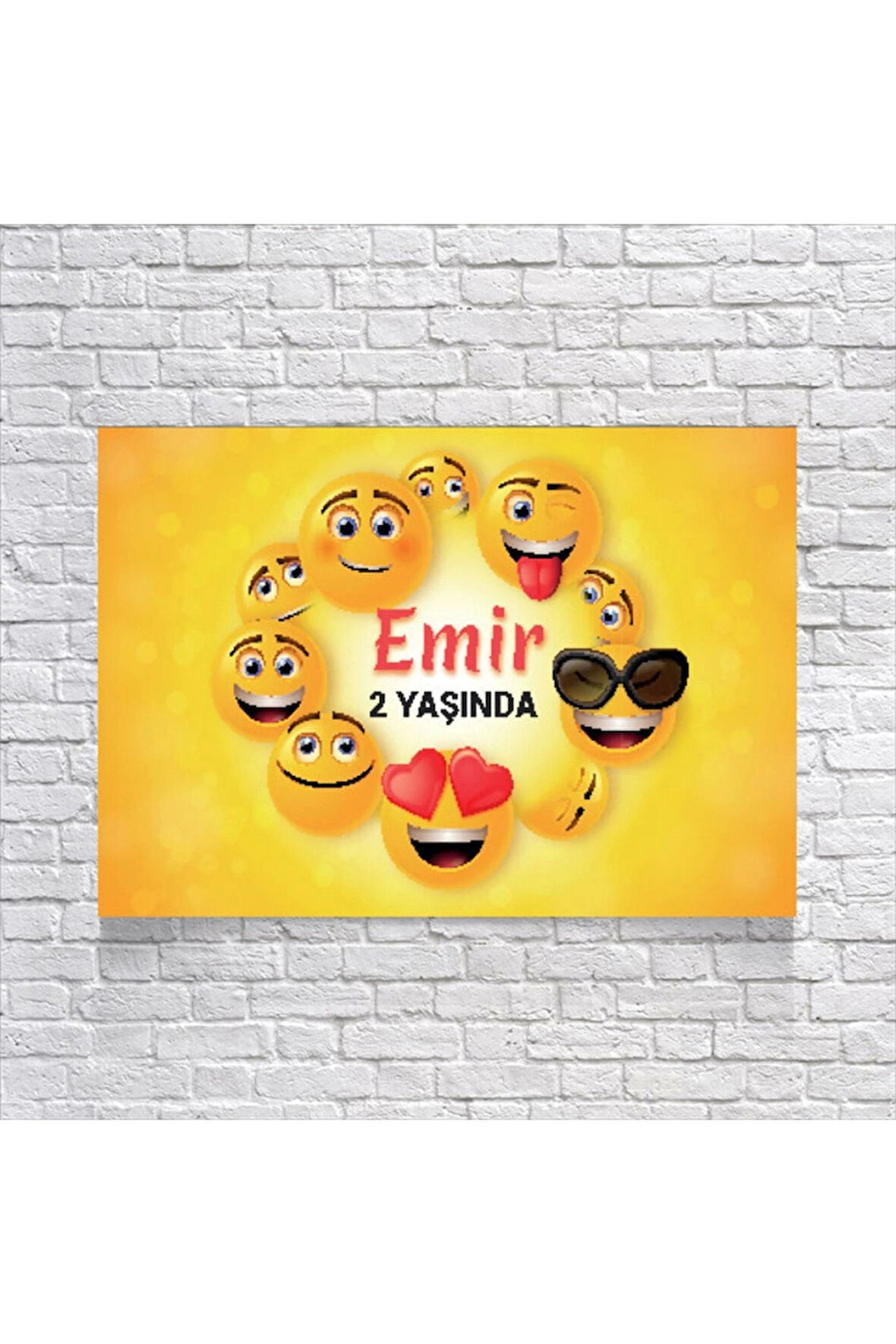 Emoji Tenalı Doğum Günü Afişi 50X70 cm