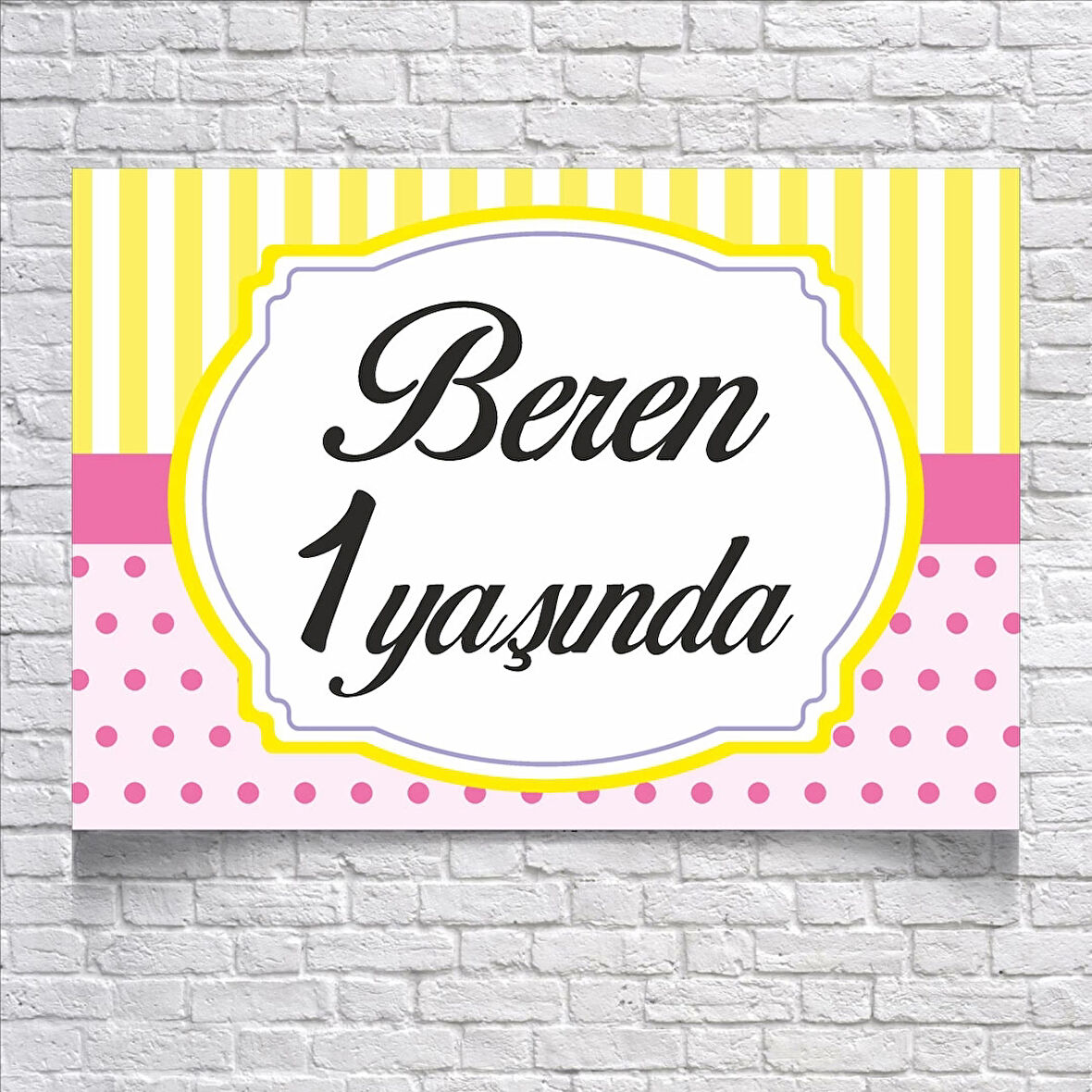 Çizgili Puantiyeli Doğum Günü Afişi 70X100 cm