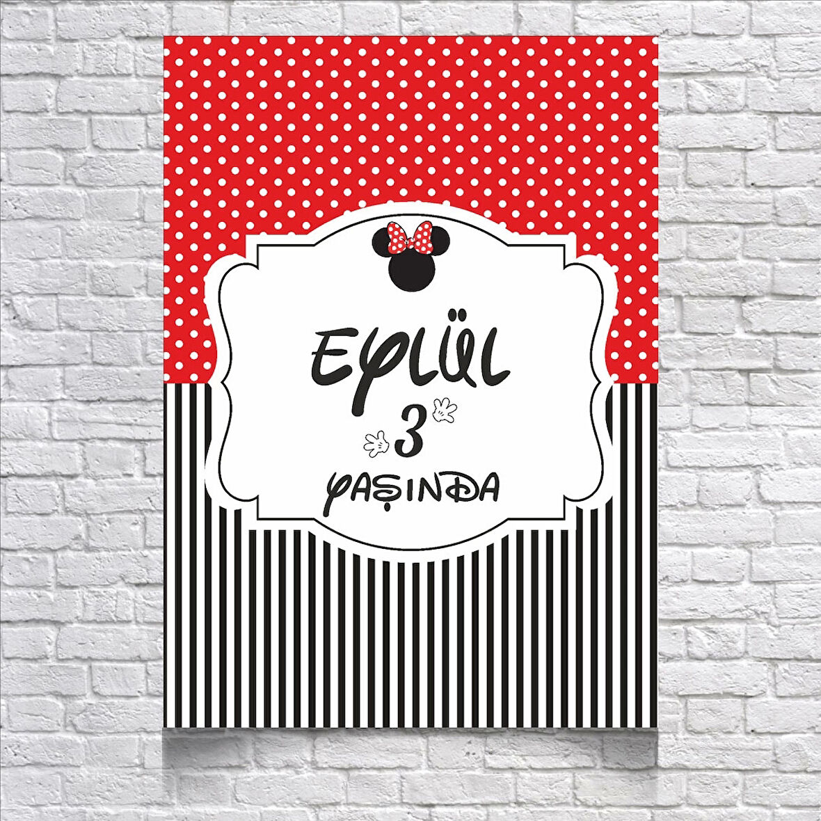 Çizgili Puantiyeli Doğum Günü Afişi 70X100 cm