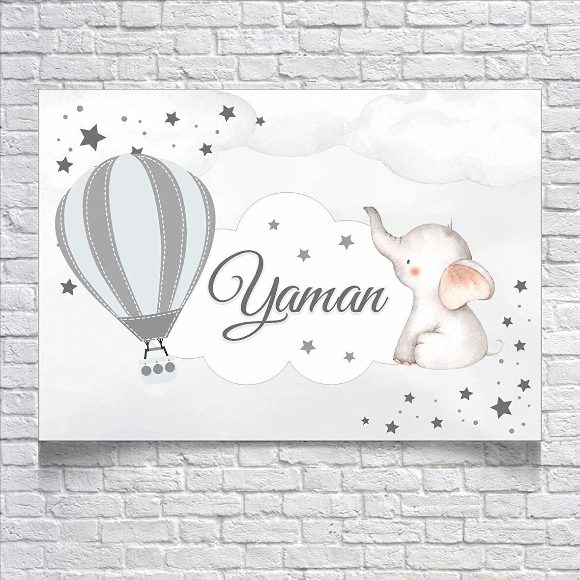 Balon ve Fil Temalı Doğum Günü Afişi 100X150 cm