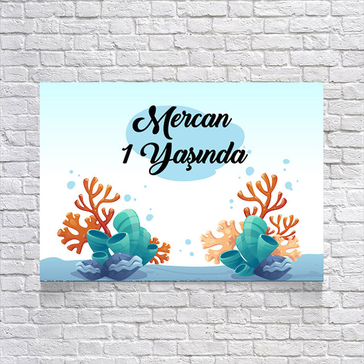 Deniz Mercanları Temalı Doğum Günü Afişi 50 x 70