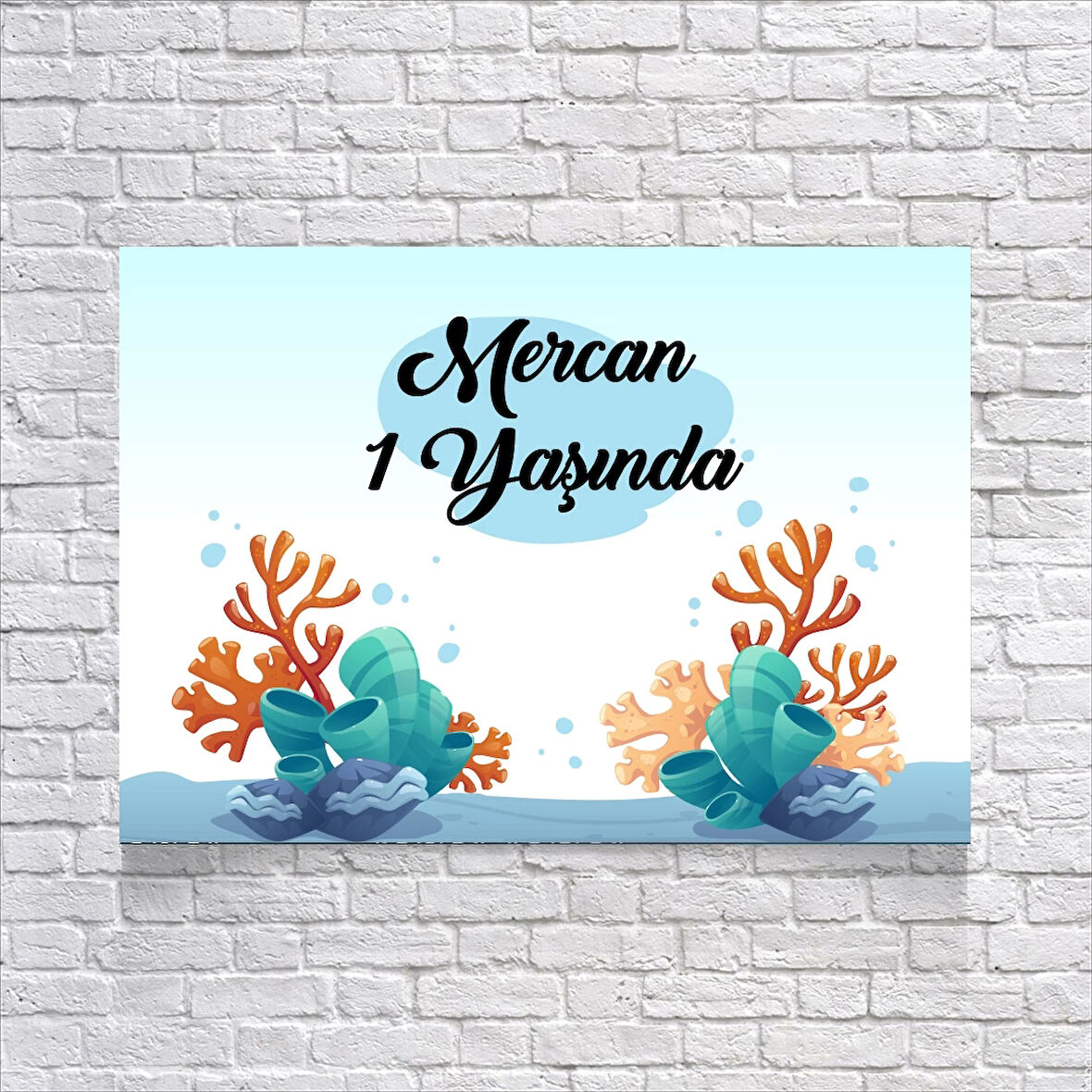Deniz Mercanları Temalı Doğum Günü Afişi 70X100 cm