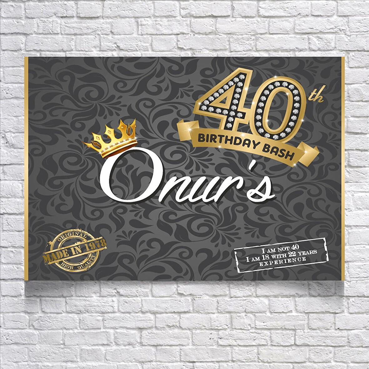 40 Yaş Temalı Doğum Günü Afişi 100X150 cm