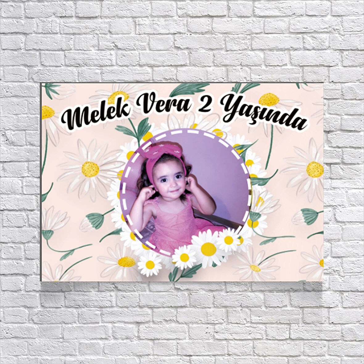 Papatya Temalı Doğum Günü Afişi 35X50 cm
