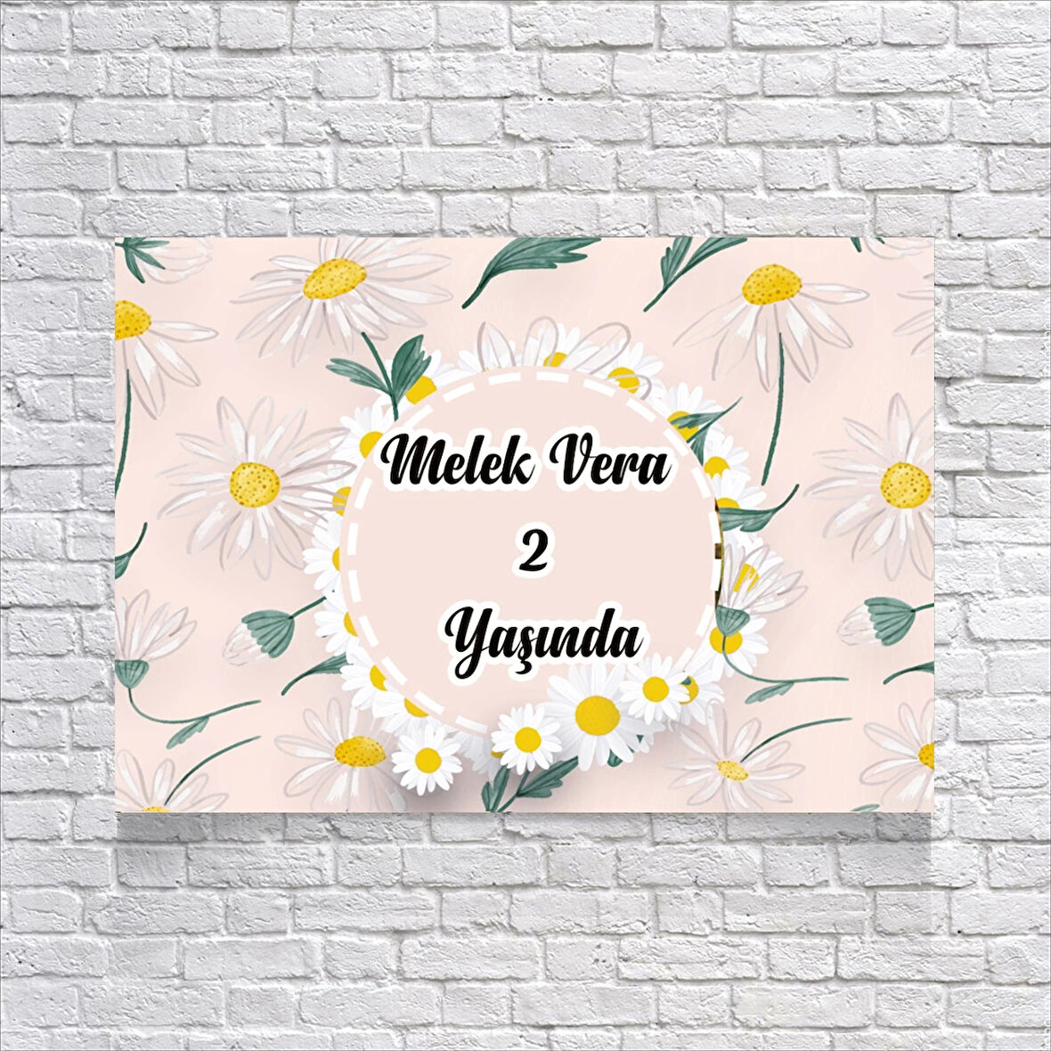 Papatya Temalı Doğum Günü Afişi 50X70 cm