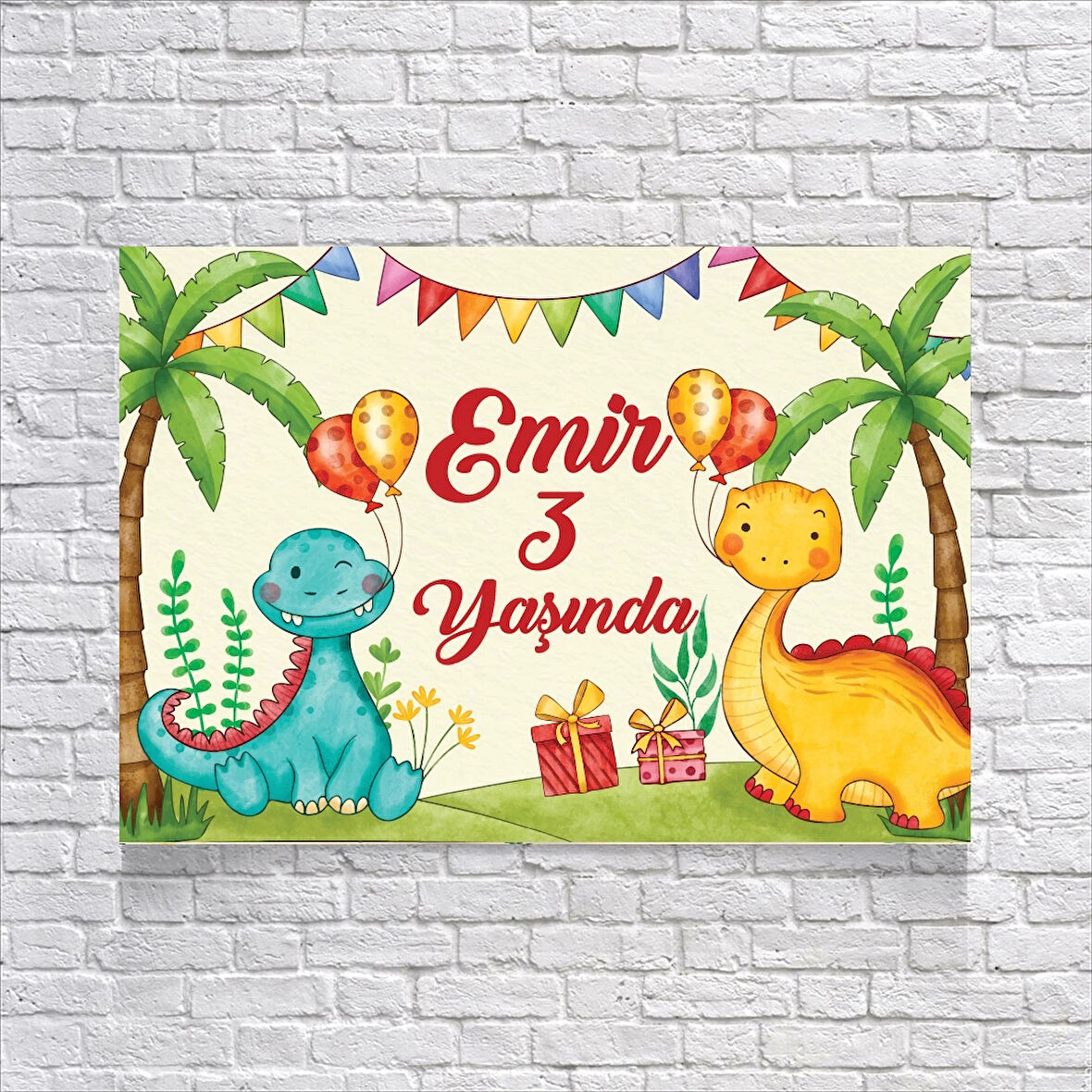 Dino Dinazor Temalı Doğum Günü Afişi 35X50 cm