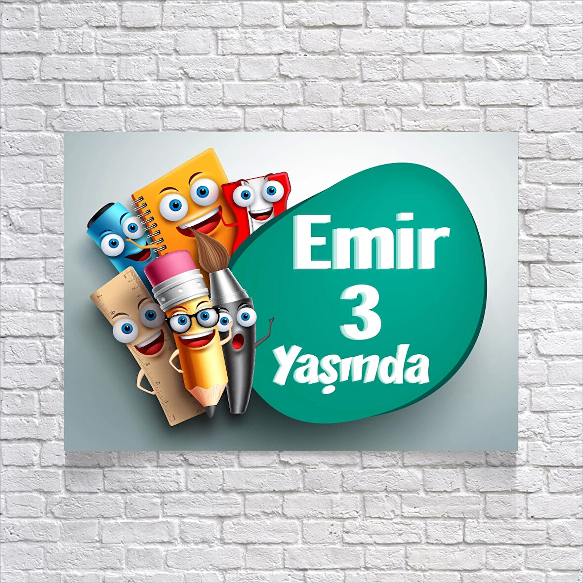 Defter Kalem Temalı Doğum Günü Afişi 50X70 cm