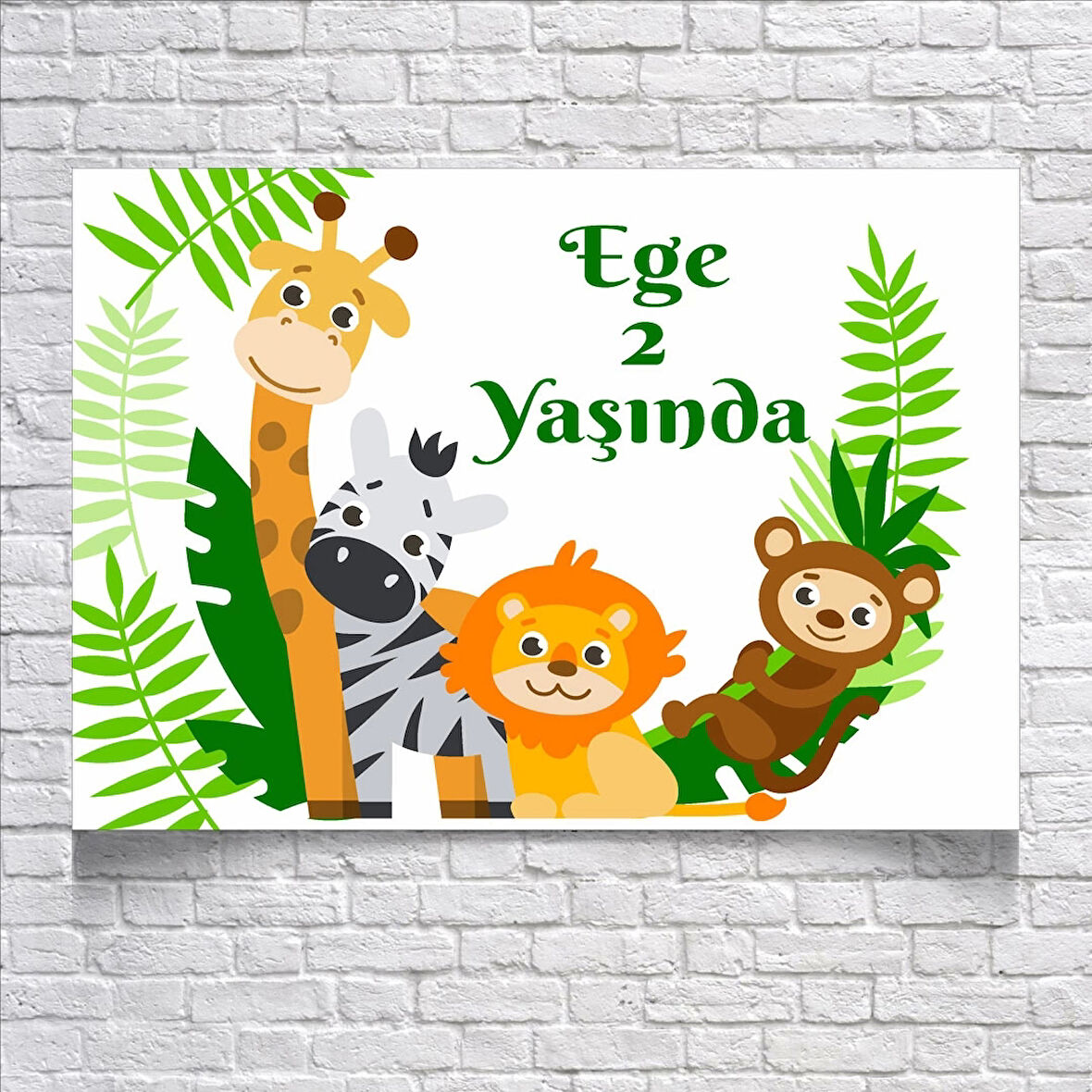 Safari Tamalı Doğum Günü Afişi 50X70 cm