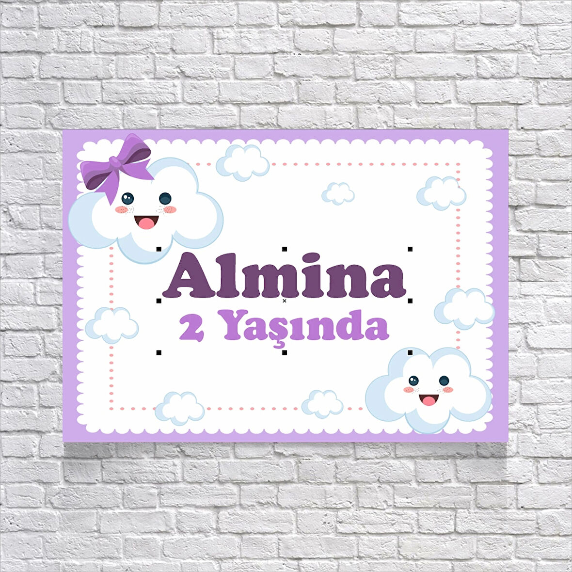 Bulutlar Temalı Doğum Günü Afişi 50X70 cm